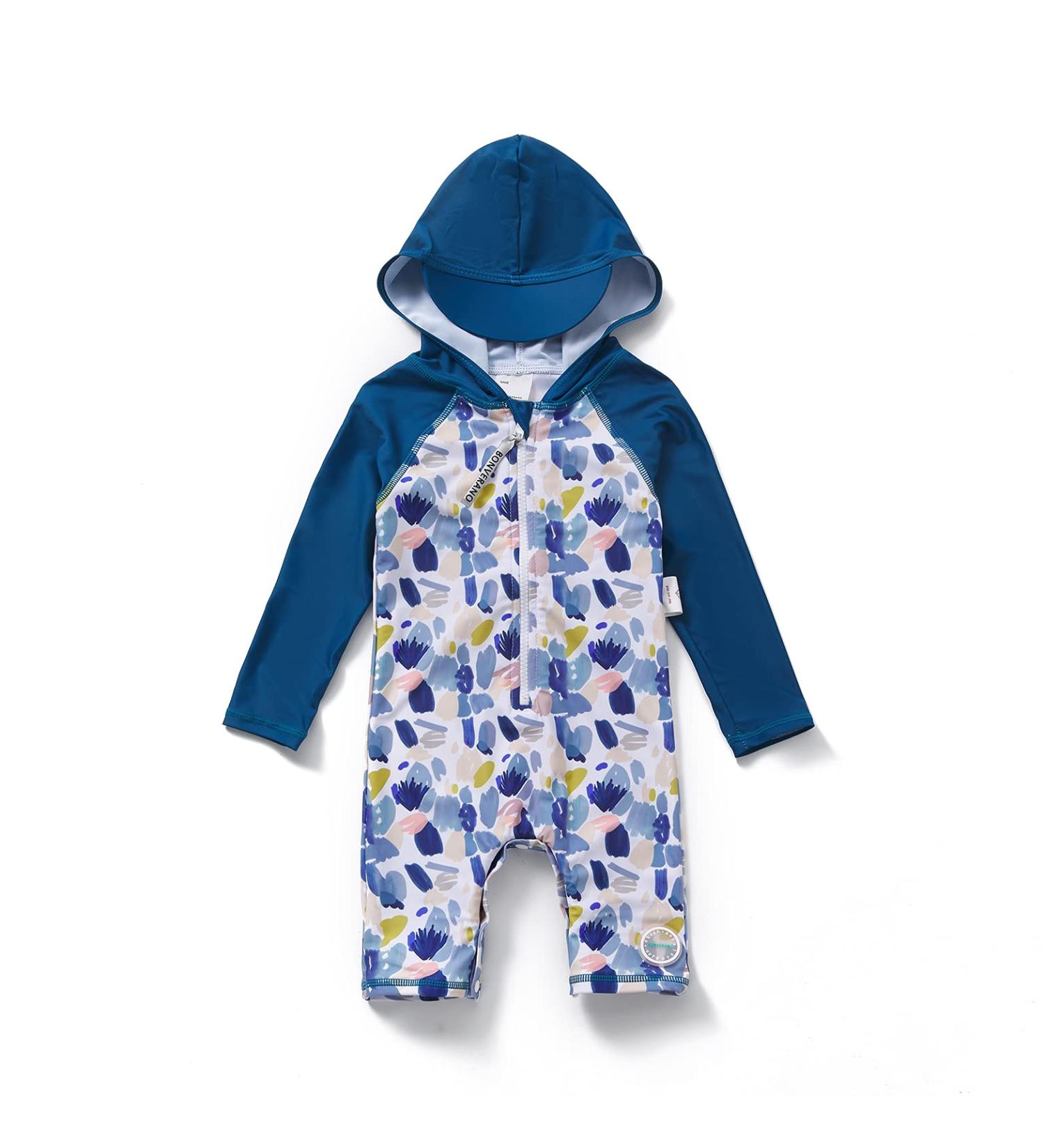 Bonverano Baby Boys Swimsuit | Full-Zip Hoodie One Piece Swimwear UPF 50+ Sun Protection | 6-9 Months Graffiti - Buy Online on GoSupps.com
