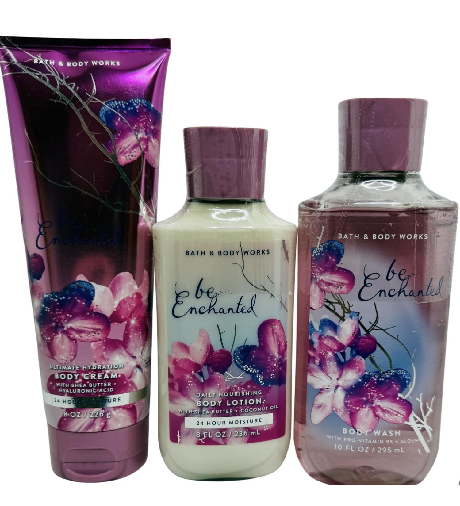 Bath & Body Works Body Be Enchanted Gel Wash Body Lotion and Ultimate Hydration Body Cream 3 Piece Set