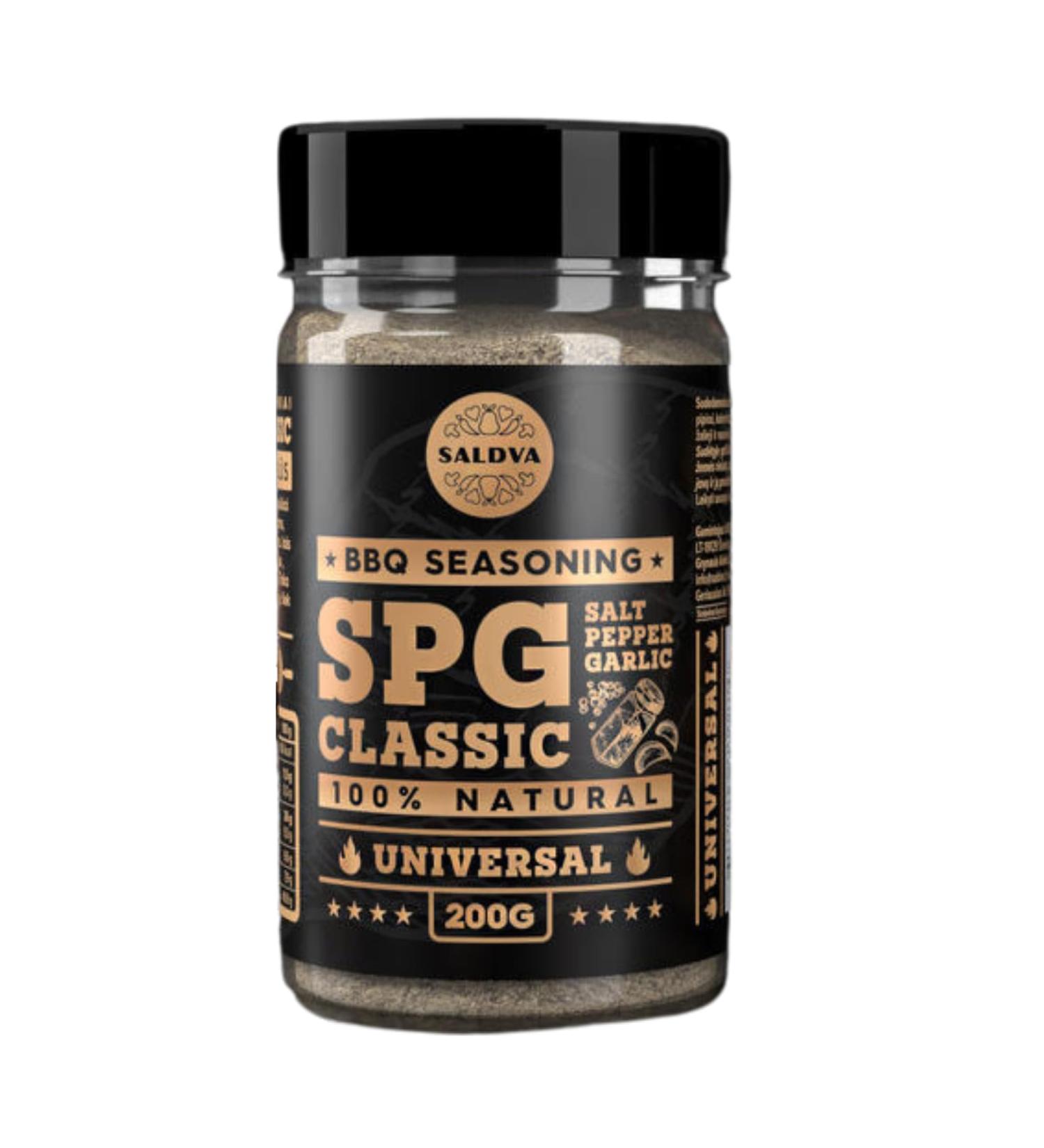 SPG Classic Steak Seasoning Blend With a Twist of Rosemary - Premium Salt Pepper Garlic & Rosemary Seasoning - Crafted for Irresistible Steaks - Large Jar (200g)