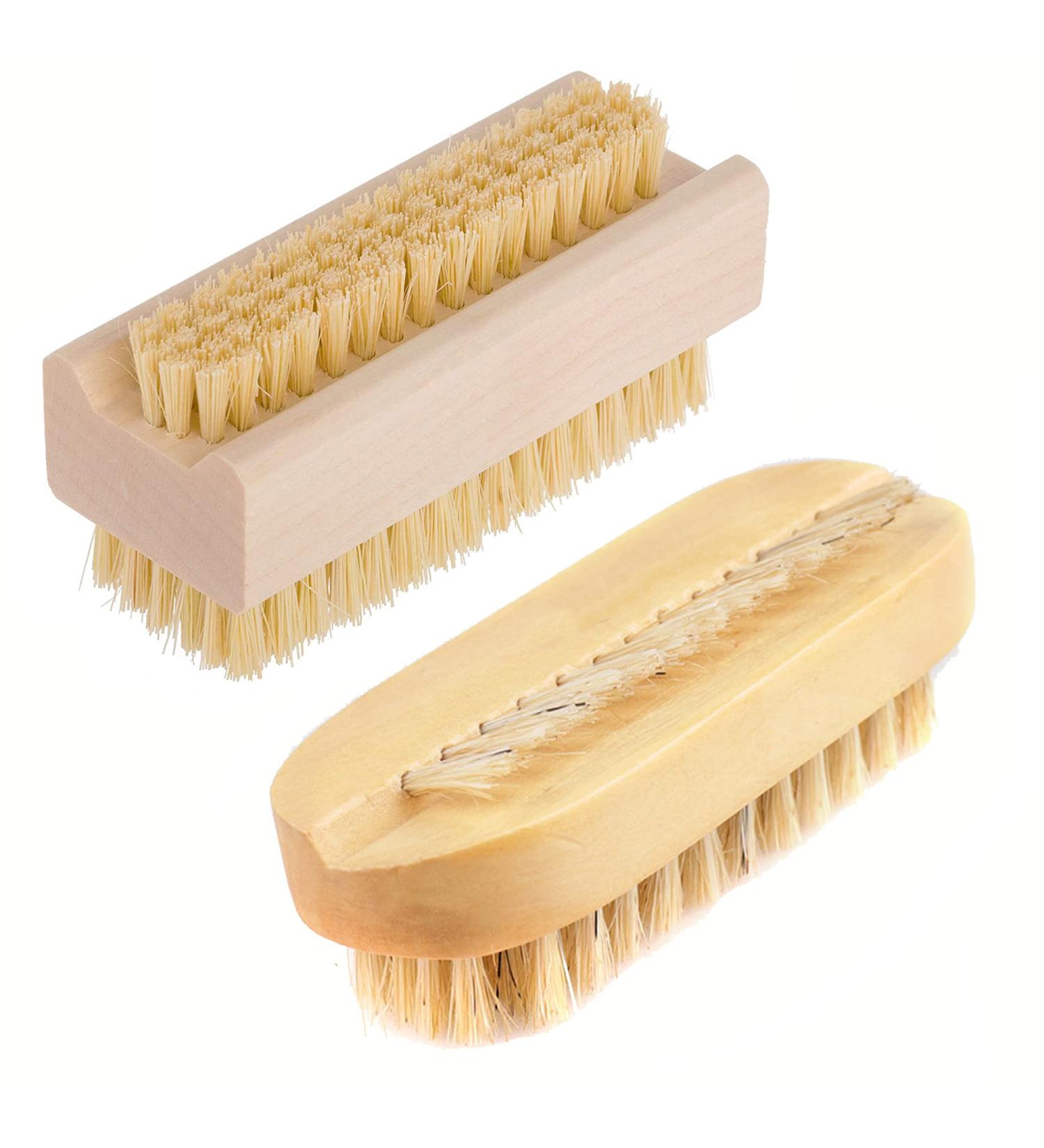 Beautyours Wooden Hand & Nail Brush 2-Pack Set - Natural Bristle Dual Surface Spa Brush - Buy Online on GoSupps.com