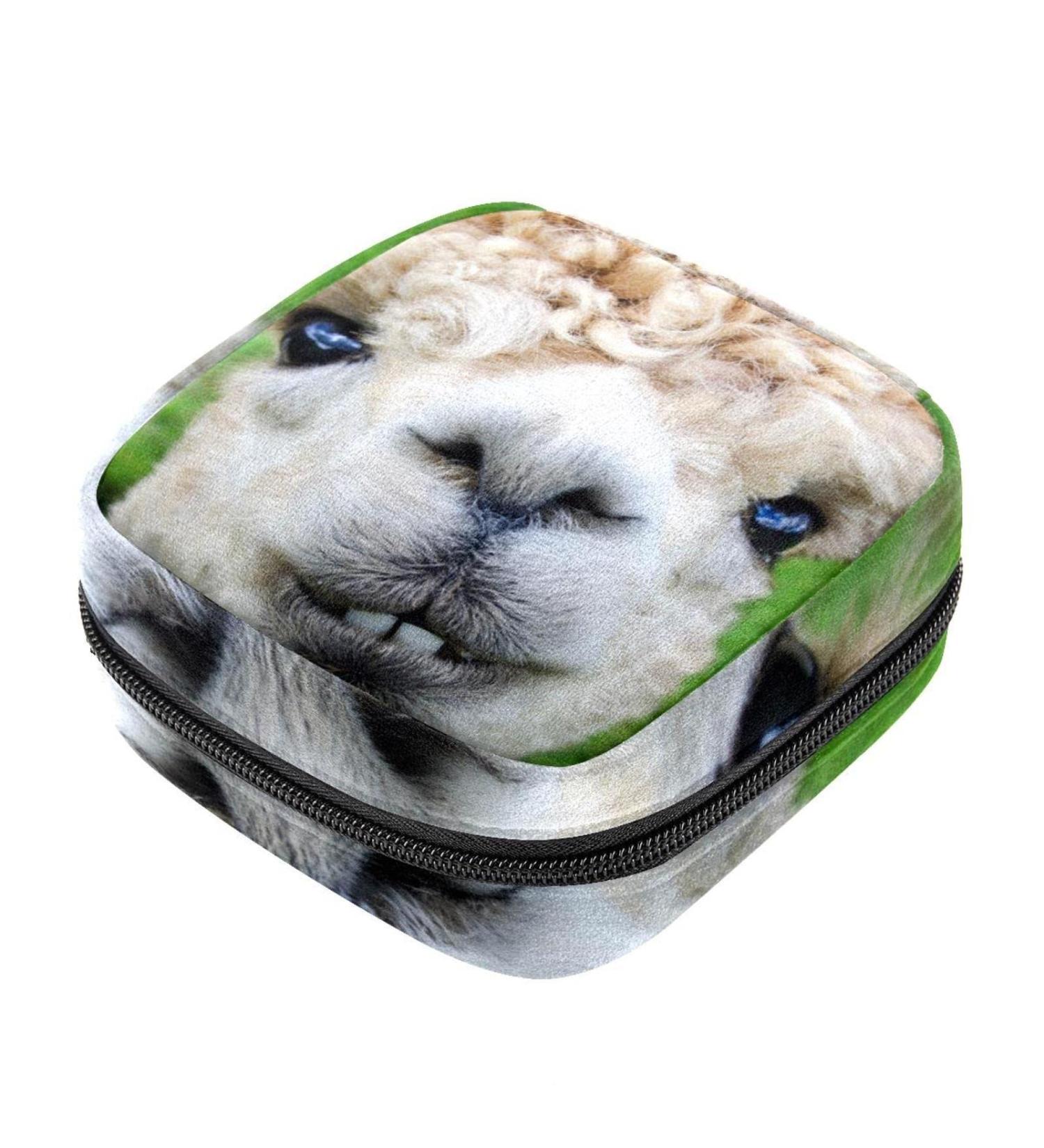 Alpaca Llama Sanitary Napkin Storage Bag | Portable First Period Pads & Tampons Holder for Girls | Travel Makeup Bag | Large Capacity Multicoloured - Buy Online on GoSupps.com