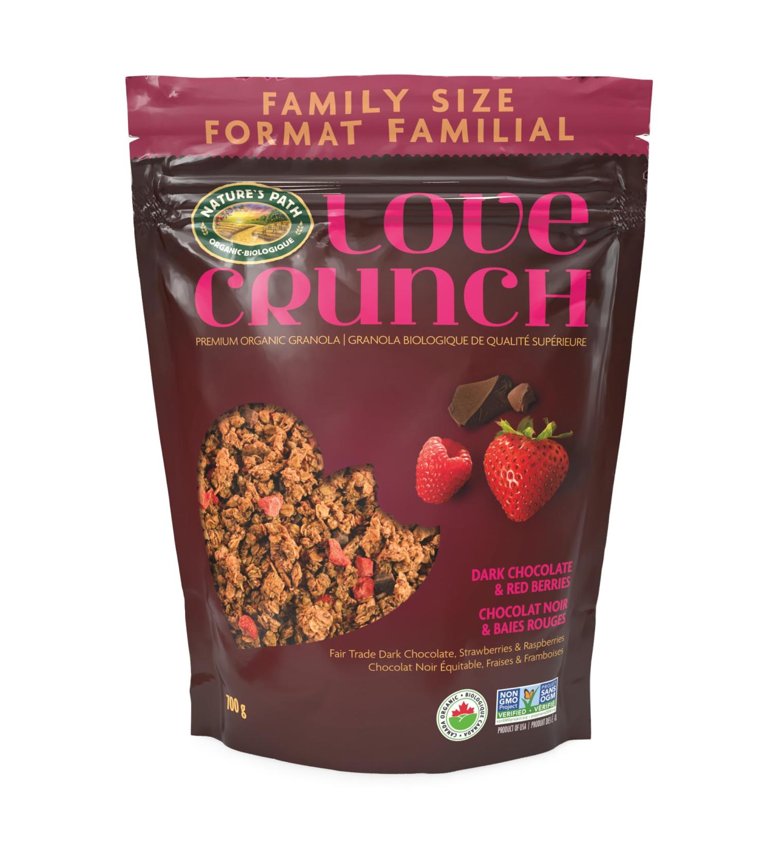 Love Crunch Organic Dark Chocolate & Red Berries Granola 700 g (Pack of 6) Non-GMO Fair Trade by Nature's Path - Buy Online on GoSupps.com