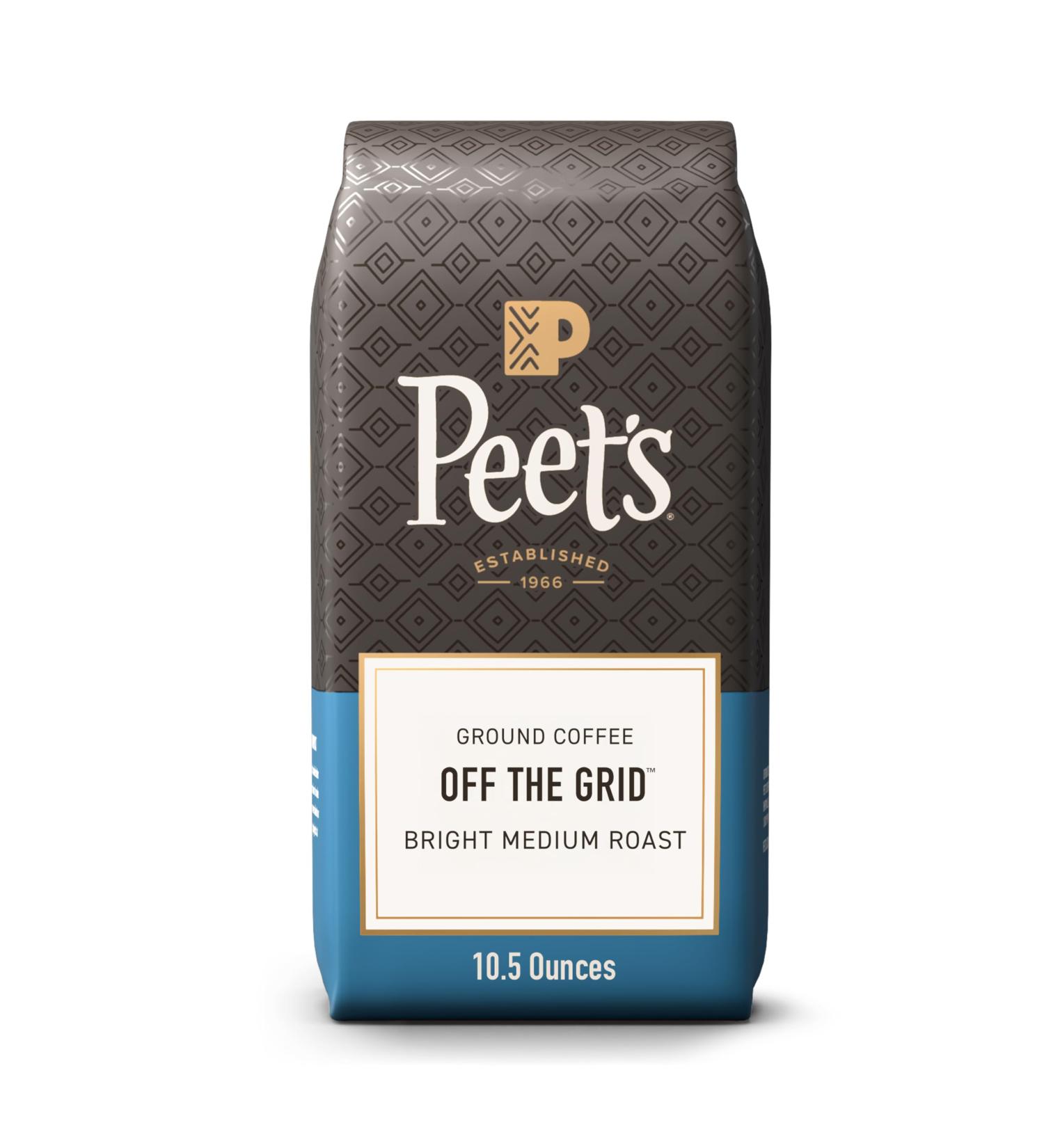 Peet's Coffee Caf moulu moyen m lange hors r seau sac de 300 ml Off The Grid 10.5 g (Lot de 1) - Buy Online on GoSupps.com