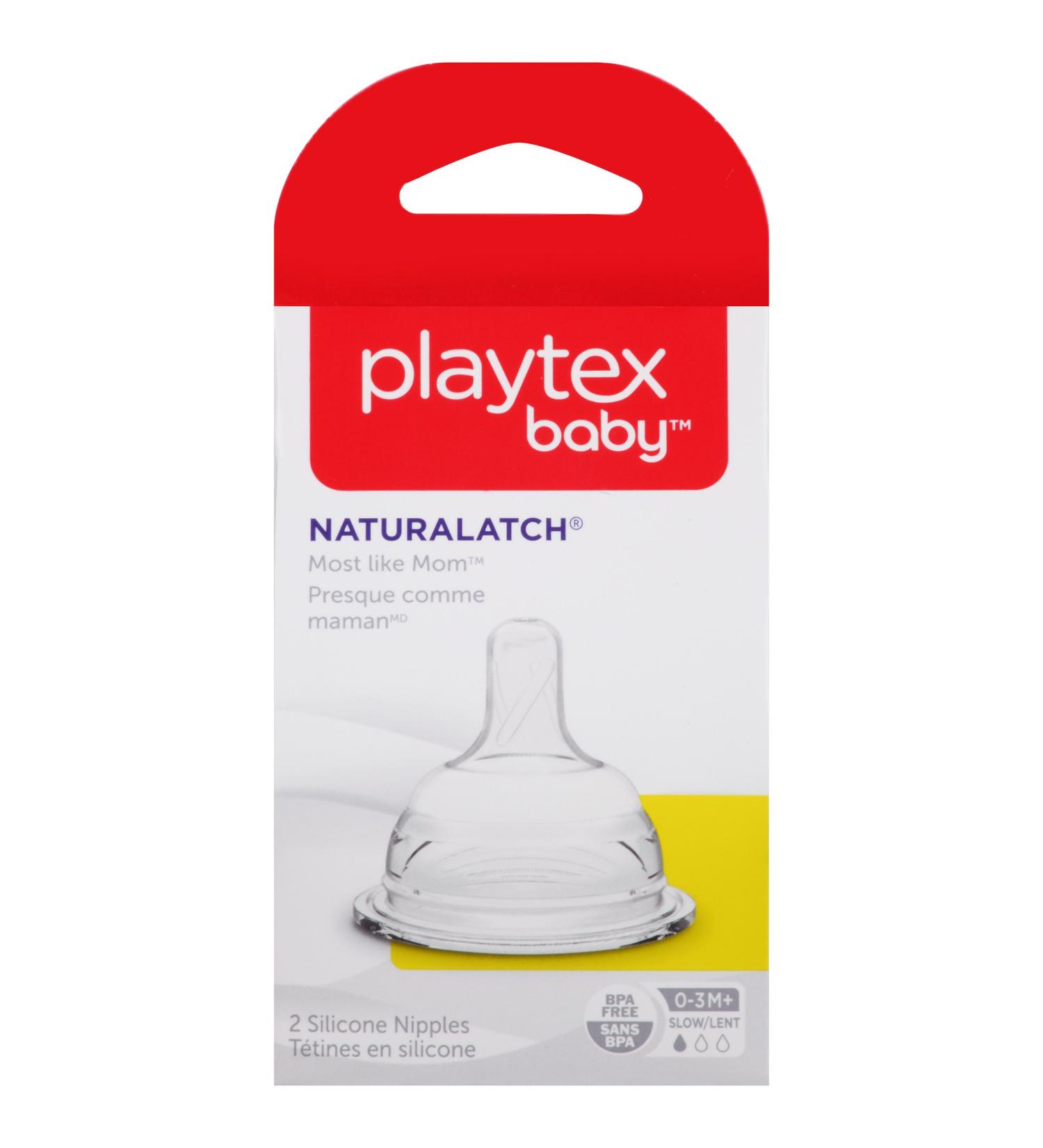 Playtex NaturaLatch Nipple Slow Flow 2-Count - Pack of 1 - Buy Online on GoSupps.com