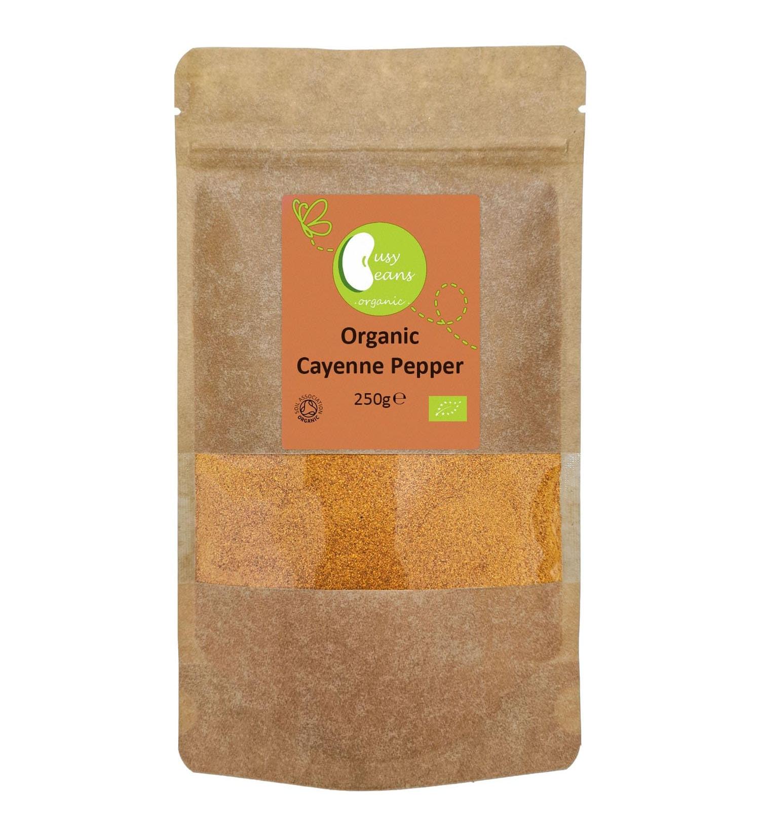 Organic Cayenne Pepper - Certified Organic - by Busy Beans Organic (250g) - Buy Online on GoSupps.com