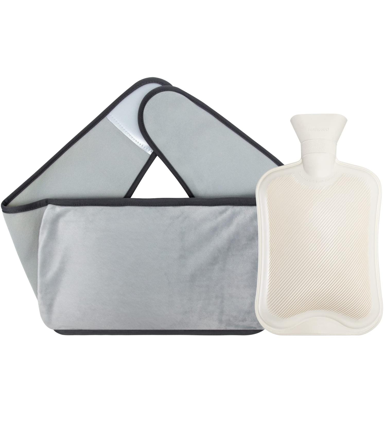 2L Hot Water Bottle Belt for Women - Natural Rubber with Faux Fleece Cover for Pain Relief - Buy Online on GoSupps.com