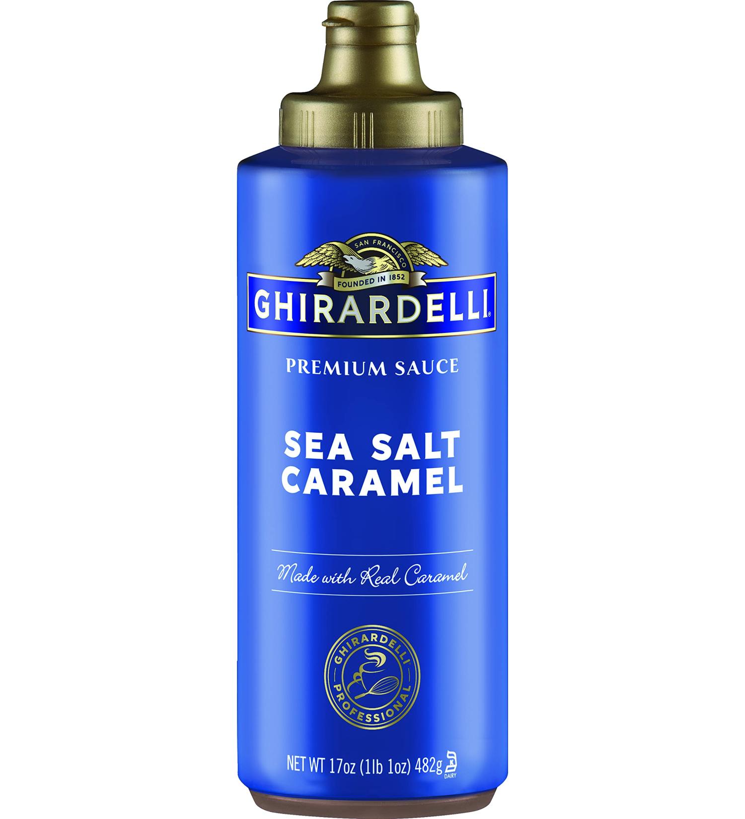 Ghirardelli Chocolate Company Sea Salt Caramel Sauce Squeeze Bottle, 16 oz Caramel 16 oz (Pack of 1)