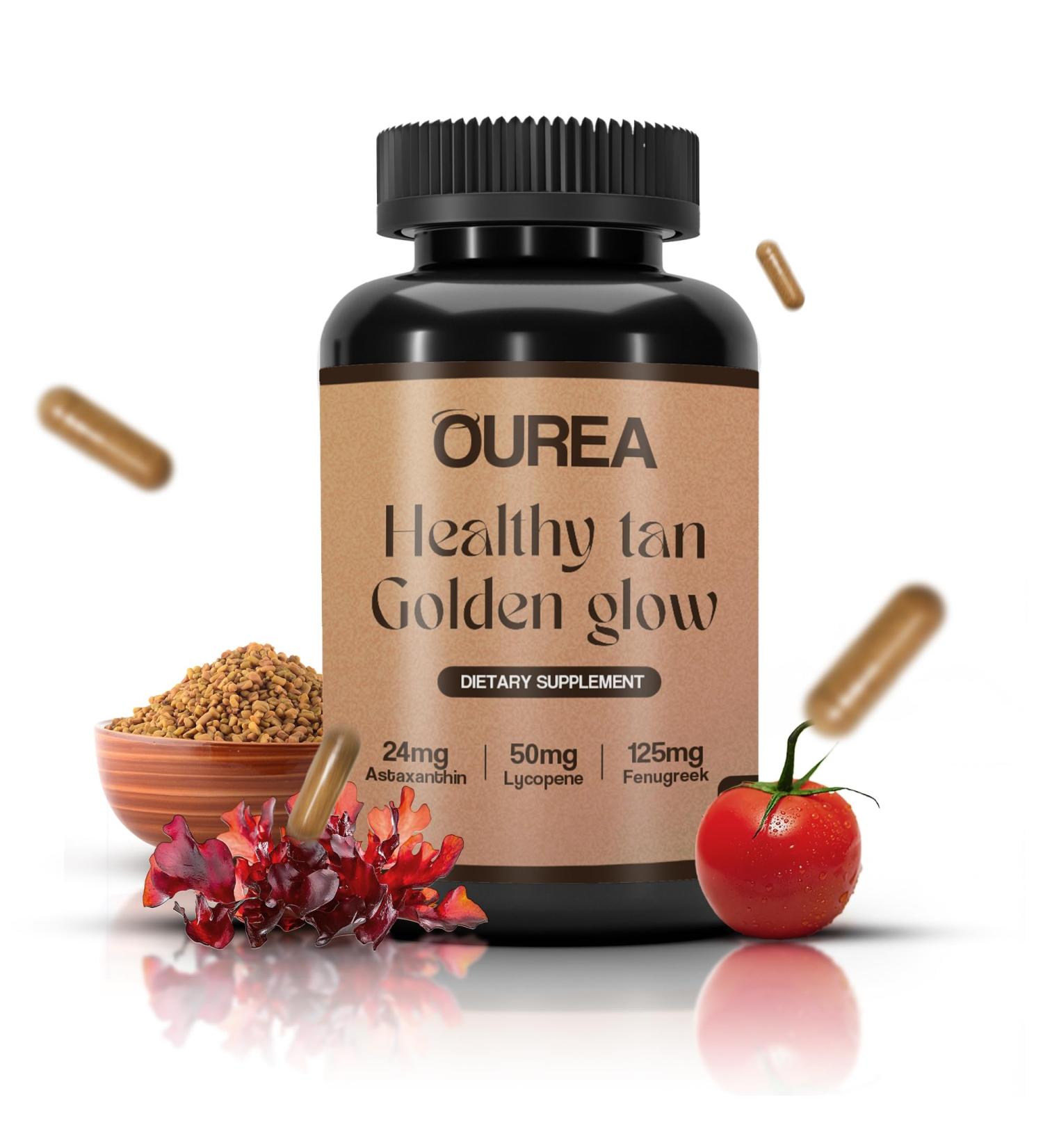 Ourea Carotenoid Golden Glow Tanning Pills (30 Capsules) Tan Pills for Men and Women Supplements - 3 in 1 Blend - Enhance Skin Tone & Support Wellness - Supplement for Adults - Buy Online on GoSupps.com