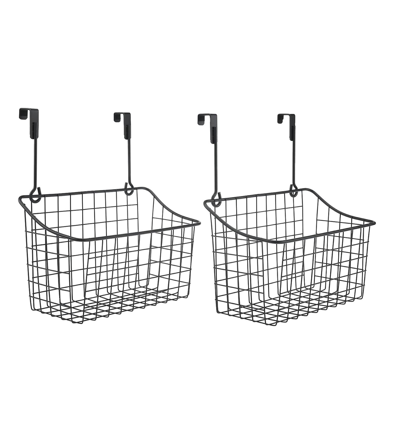 TSCTBA XMSound 2 Pack Grid Storage Baskets with Hooks - Over Cabinet Door Organizer for Kitchen & Bathroom - Buy Online on GoSupps.com