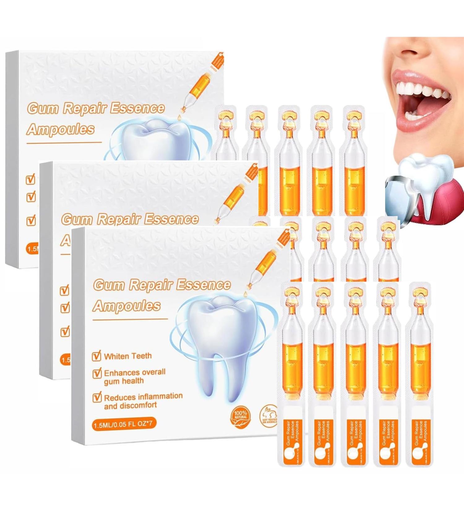Gum Repair Treatment Ampoules | Gum Repair Essence Ampoules | Gum Repair Essence Ampoules Teeth Whitening Serum Ampoule Toothpaste Teeth Repair Protect Gums (3Box) - Buy Online on GoSupps.com