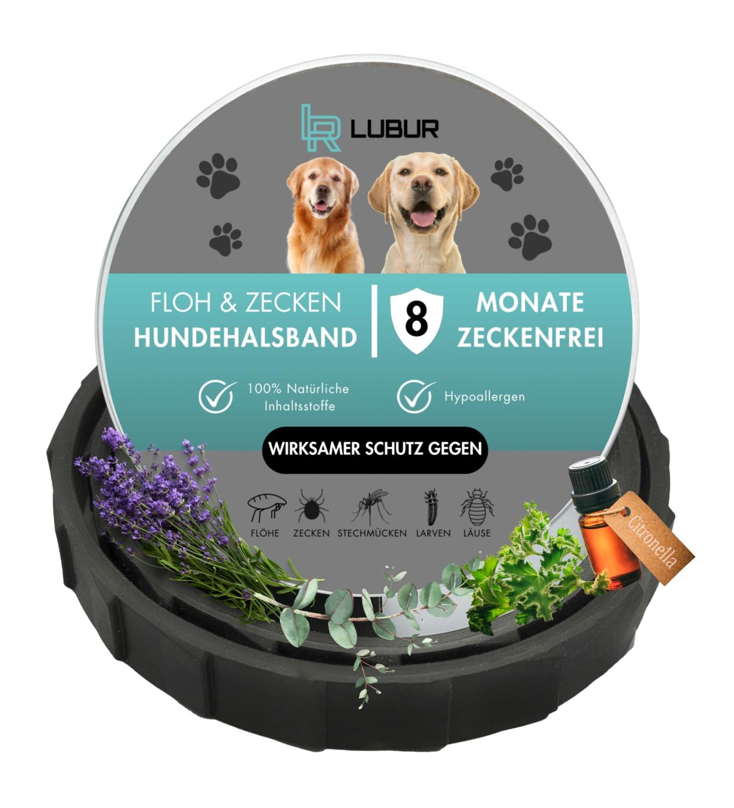 Lubur Flea & Tick Collar for Dogs & Cats - Natural 8-Month Protection Against Fleas & Ticks - Black Color - Buy Online on GoSupps.com