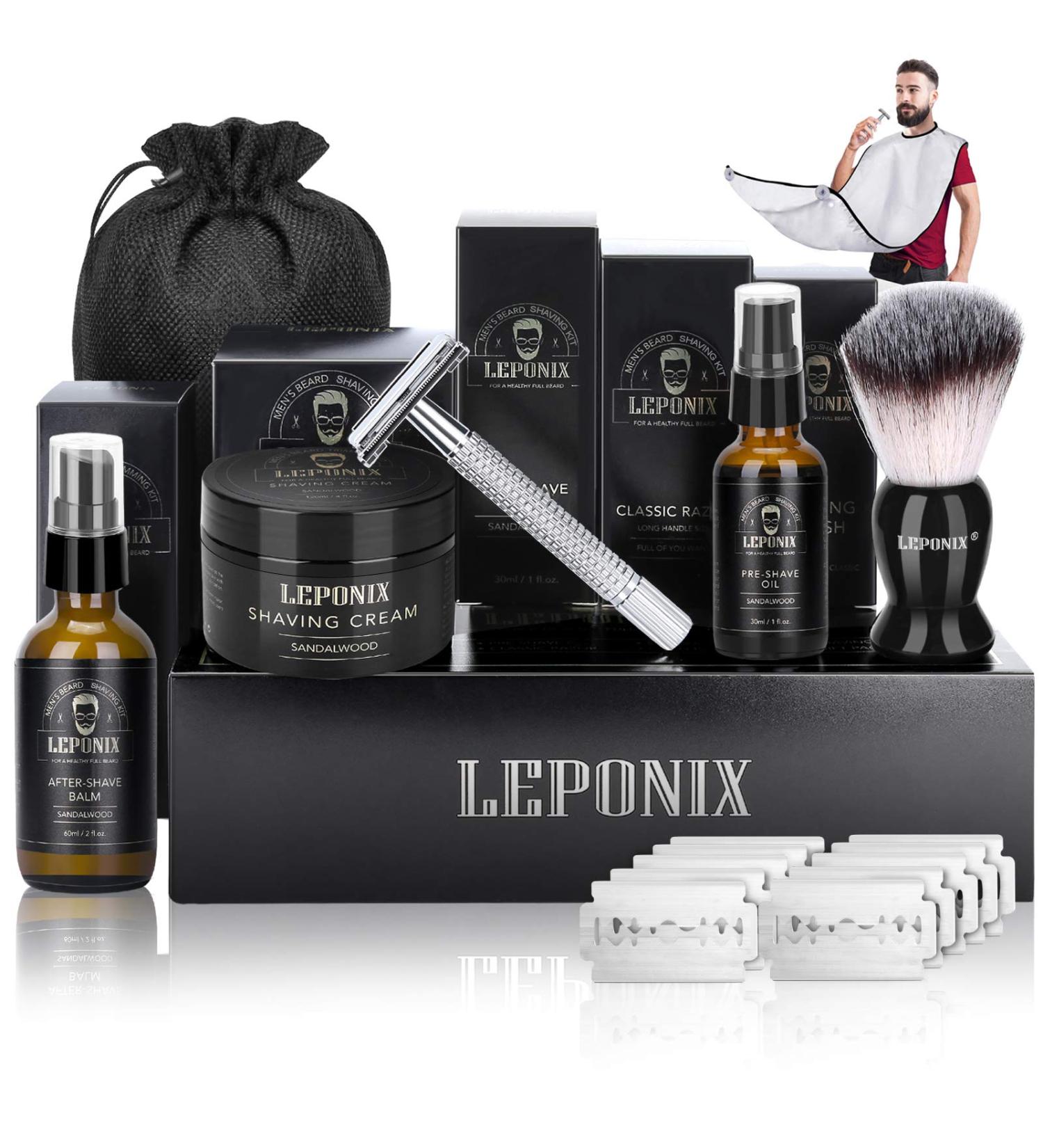 Ultimate Men's Shaving Kit - Safety Razor, Sandalwood Cream & Accessories | Perfect Gift for Him - Buy Online on GoSupps.com