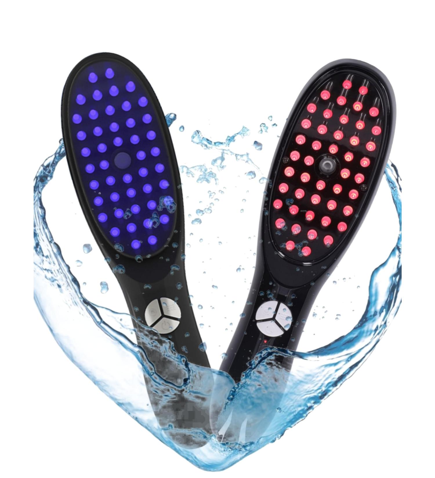 LED Light Electric Scalp Massage Comb - 46 Soft Heads & Spray Function | Essential Oils Compatible for All Hair Types | #811 - Buy Online on GoSupps.com