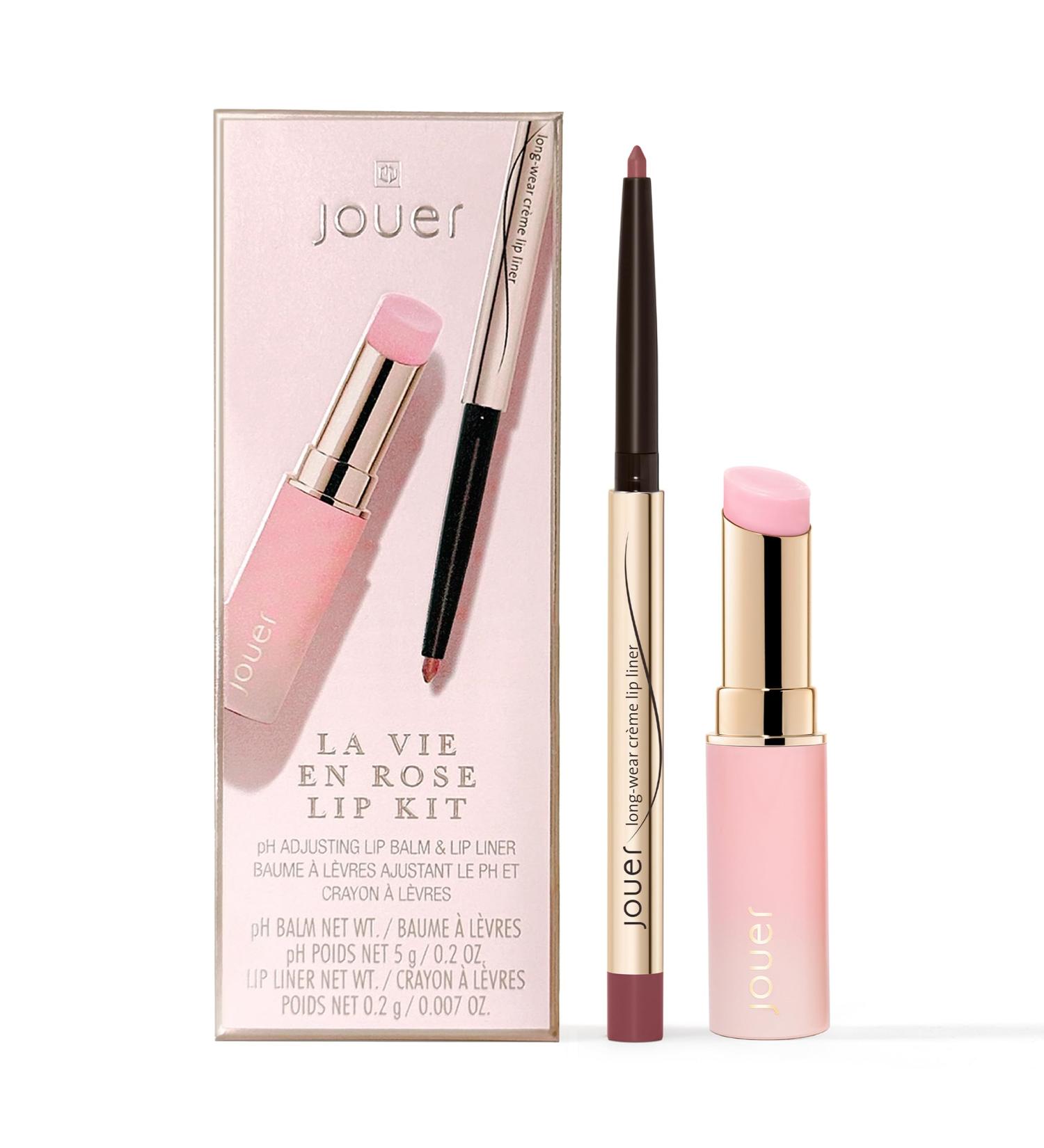 Jouer La Vie En Rose Lip Kit, Lip Liner and Adjusting pH Lip Balm, Changing Tinted Lip Balm and Liner, Hydrating Color Changing Lip Kit, Vegan & Cruelty Free - Buy Online on GoSupps.com