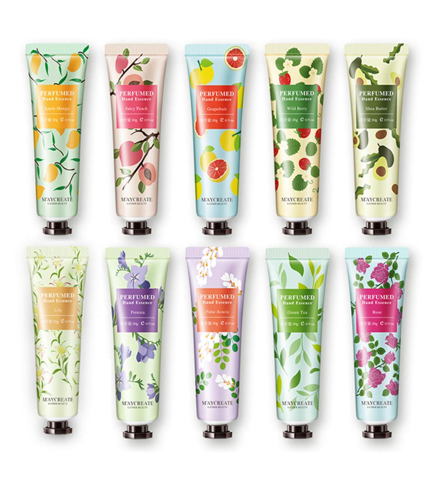 Fercaish 10 Pack Fruit Extract Hand Cream Set | Moisturizing Shea Butter Lotion for Men & Women | Travel Size 30ml - Buy Online on GoSupps.com