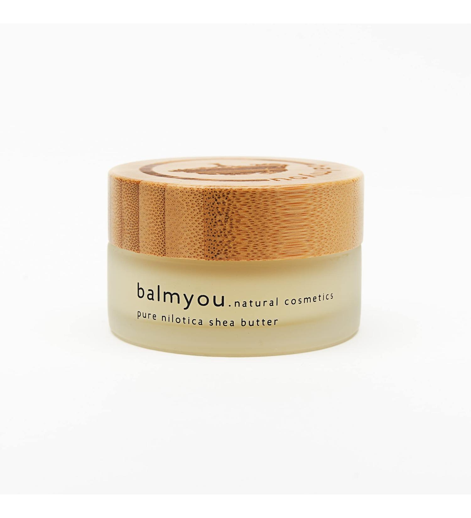 Balmyou Pure Unrefined Nilotica Shea Butter 30ml - Eco-Friendly Glass Jar & Bamboo Lid | Natural Skin Care - Buy Online on GoSupps.com