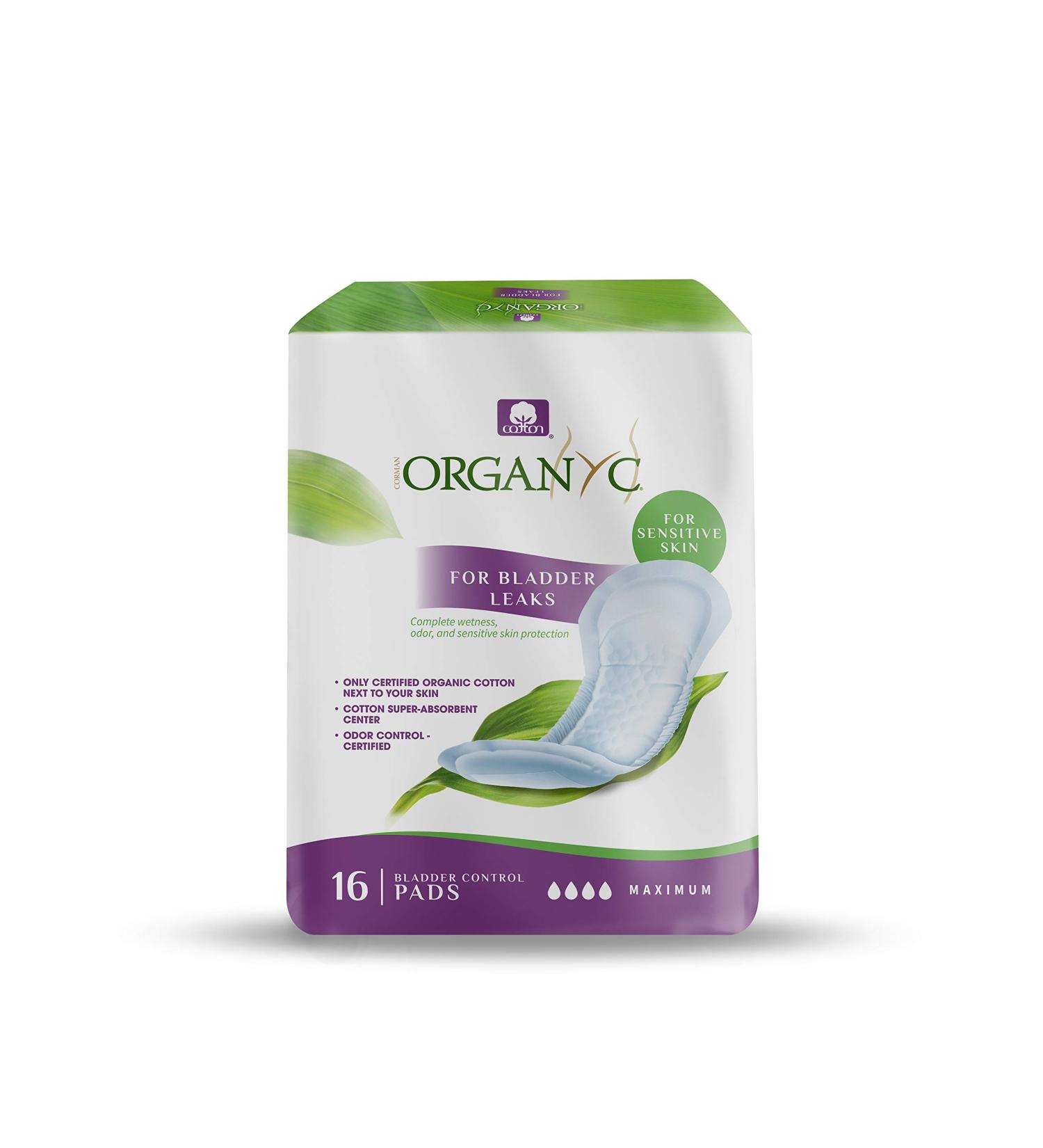 Organyc 100% Organic Cotton Pads for Bladder Leaks - 64 Count (4 Pack) - Buy Online on GoSupps.com