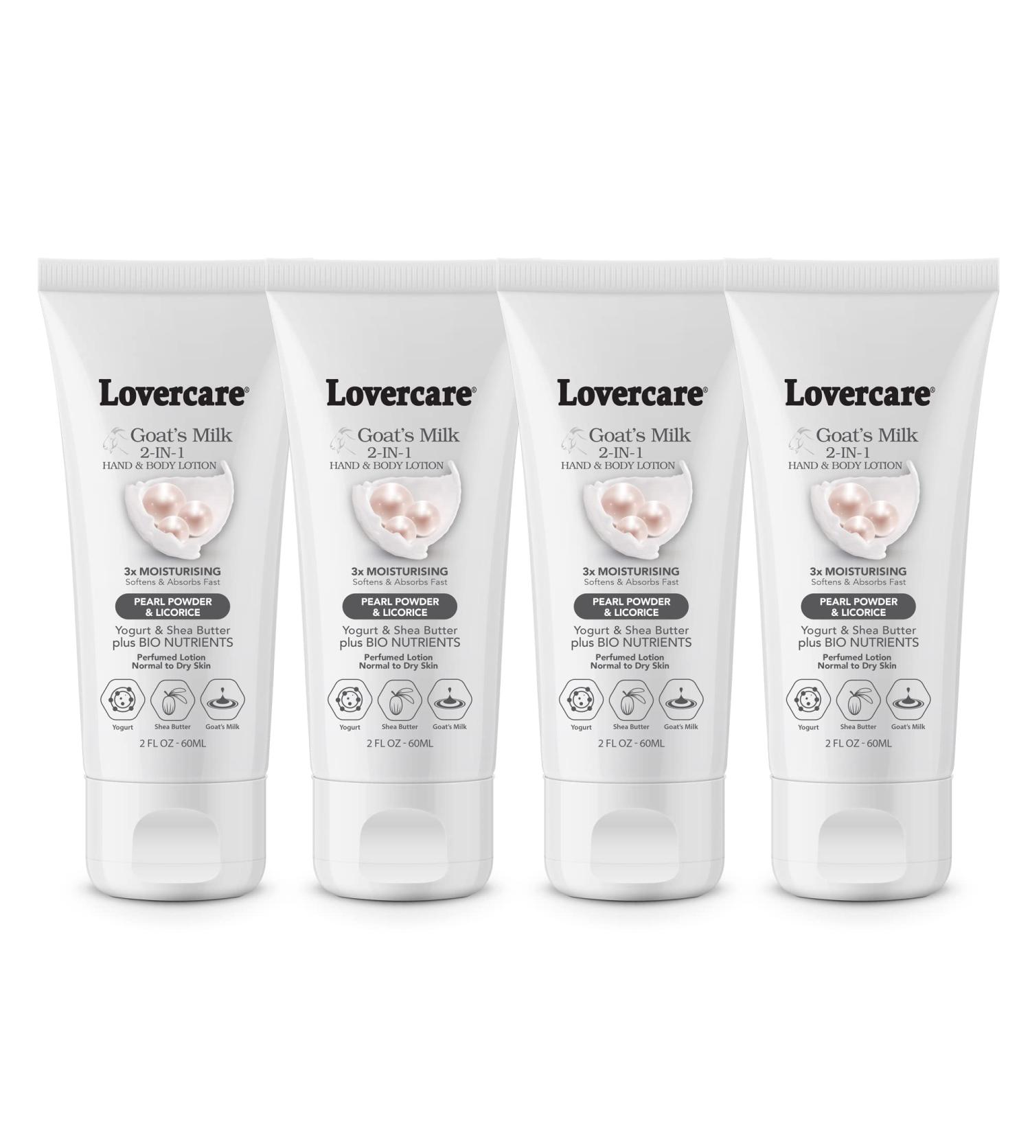 Lover's Care 4-PACK Goat Milk Body Lotion for Dry Skin Pearl 2 fl oz (60ml) - 4-PACK - Buy Online on GoSupps.com