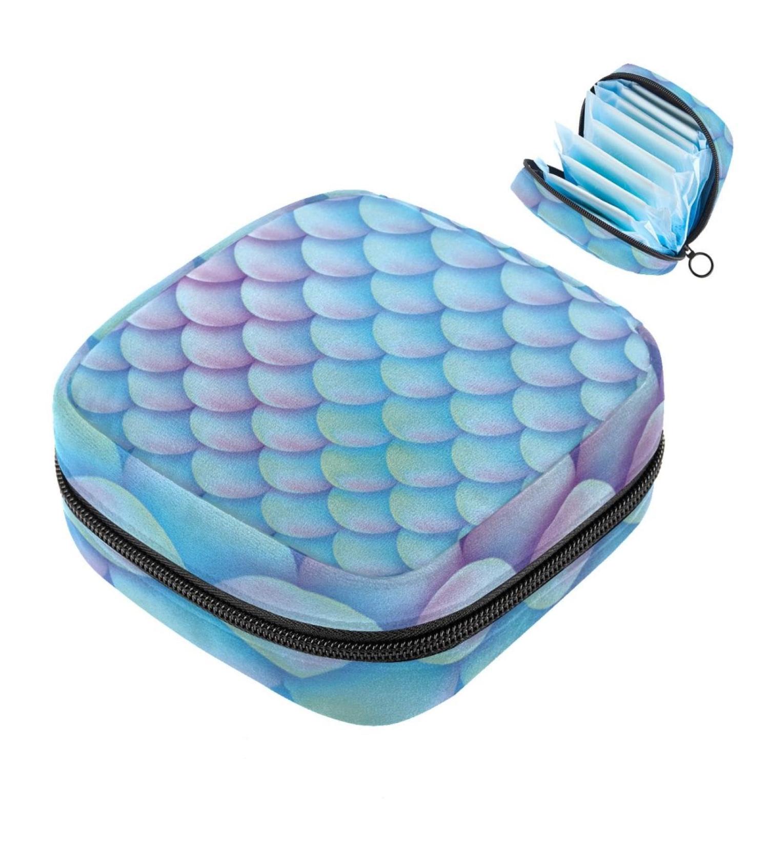 Portable Women's Menstrual Cup Bags & Binding-Up Bags for Teen Girls - Cute Marine Dandruff Pattern - Buy Online on GoSupps.com