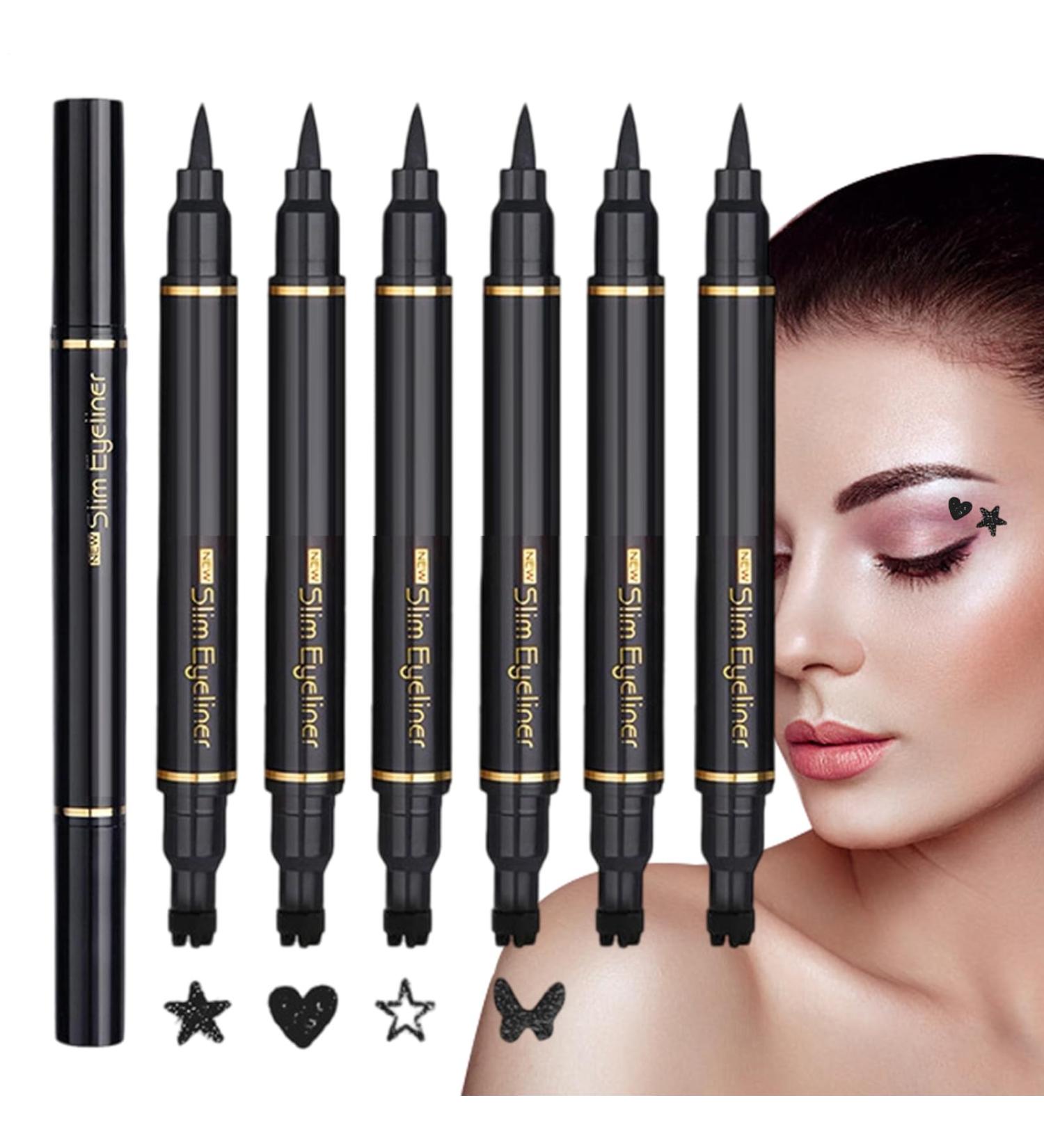 Eyeliner Pencil in Stamp Form | Winged Effect Stamp for a Feline Look - Waterproof Non-Slip Women's Cosmetic for Travel Dates Weddings Parties - Buy Online on GoSupps.com