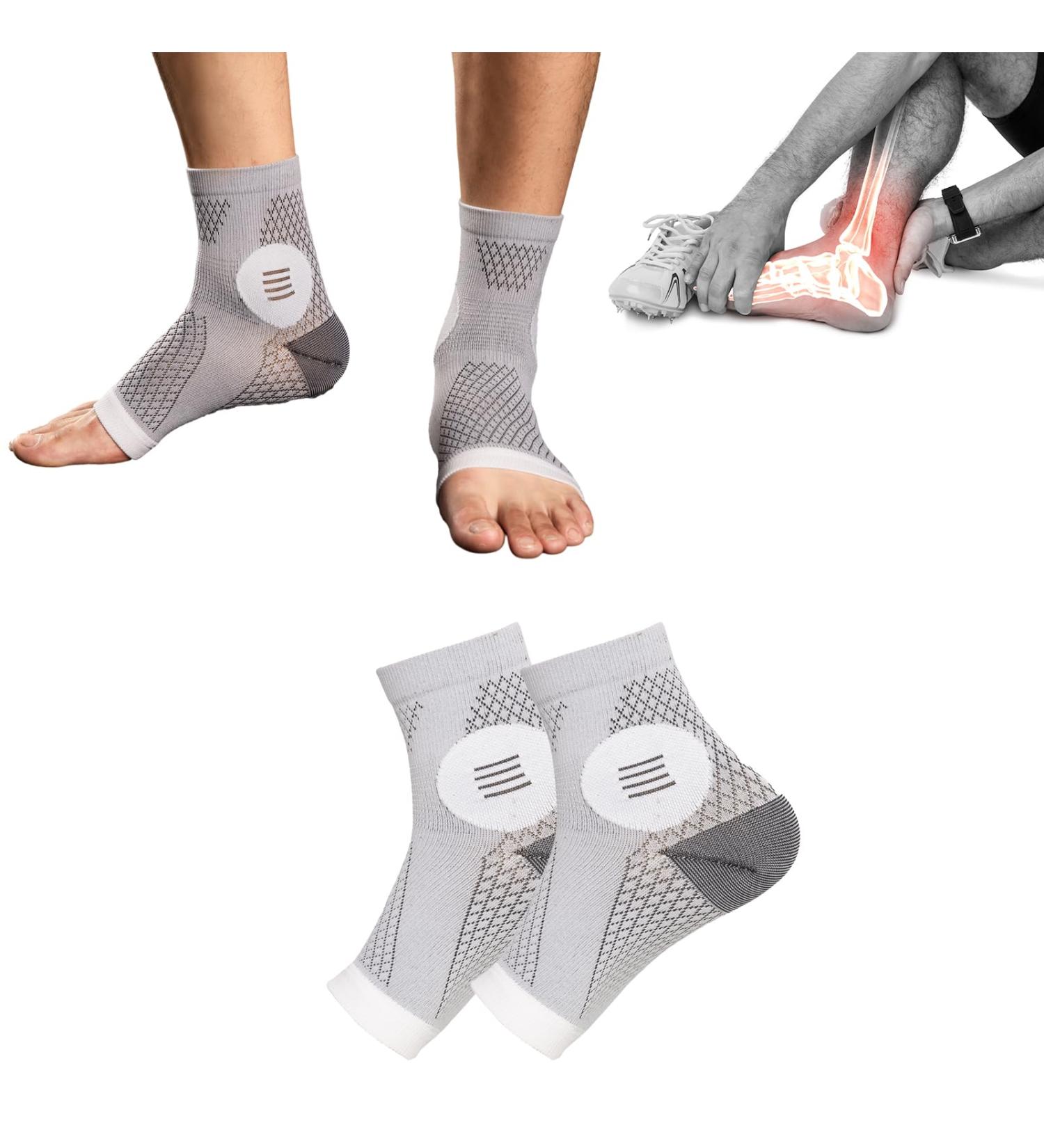 Neuropathy Socks for Men & Women | Compression Pain Relief for Plantar Fasciitis & Ankle Swelling - Gray XL - Buy Online on GoSupps.com