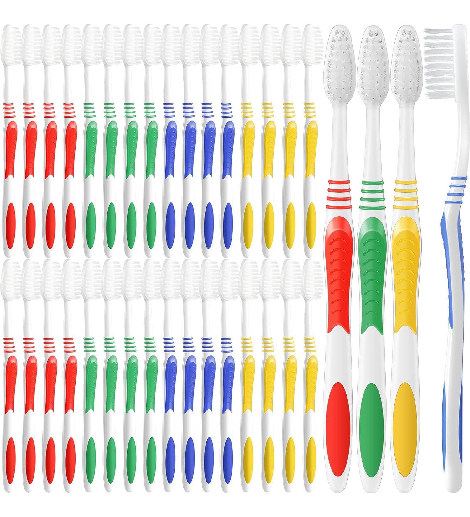 Aegisto 200 Packs Large Toothbrushes - Individually Packaged Travel Manual Toothbrush Set for Adults & Children - Medium-Soft Brush Heads in Various Colors - Buy Online on GoSupps.com