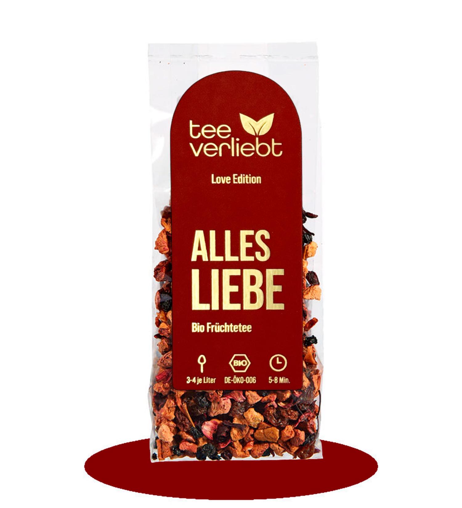  tee verliebt teeverliebt - Alles Liebe Organic Fruit Infusion 100g Bulk | Love Edition | Delicious Organic Fruit Tea Blend Ideal as a Gift for Valentine's Day and Mother's Day - Buy Online on GoSupps.com