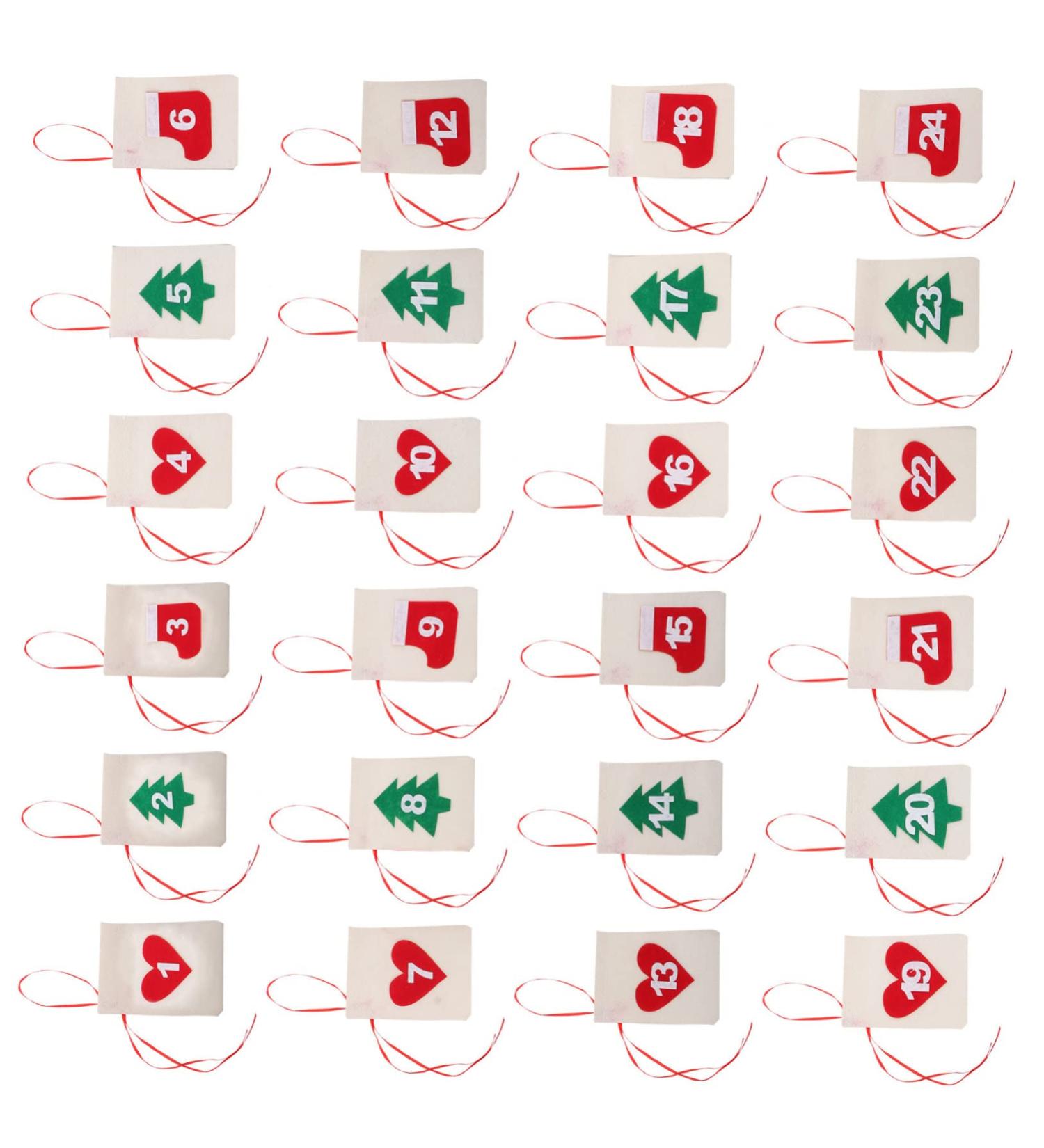 KONTONTY Calendar Bags 1 Set Countdown Calendar Bag Christmas Garland Christmas Advent Calendar Number Bag Wrapper - Buy Online on GoSupps.com