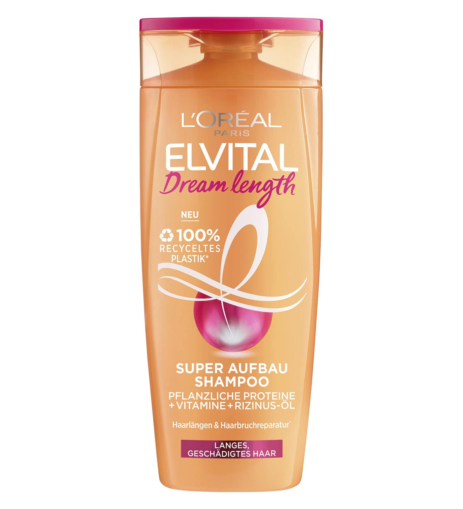 L'Or al Deutschland LOr al Paris Elvital Shampoo against split ends for fantastic long hair with castor oil vitamins and vegetable proteins Dream Length Super buildup hair shampoo 1 x 250 ml 250 ml 1er Pack