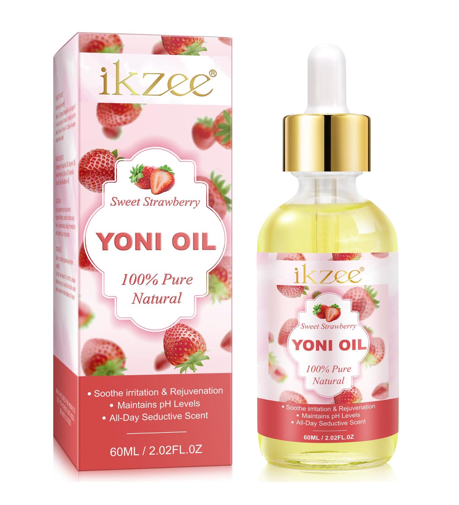 Yoni Oil for Women - Natural PH Balanced Feminine Moisturizer | Strawberry Essential Oil | 2 fl oz - Odor Removal & Body Hydration - Buy Online on GoSupps.com