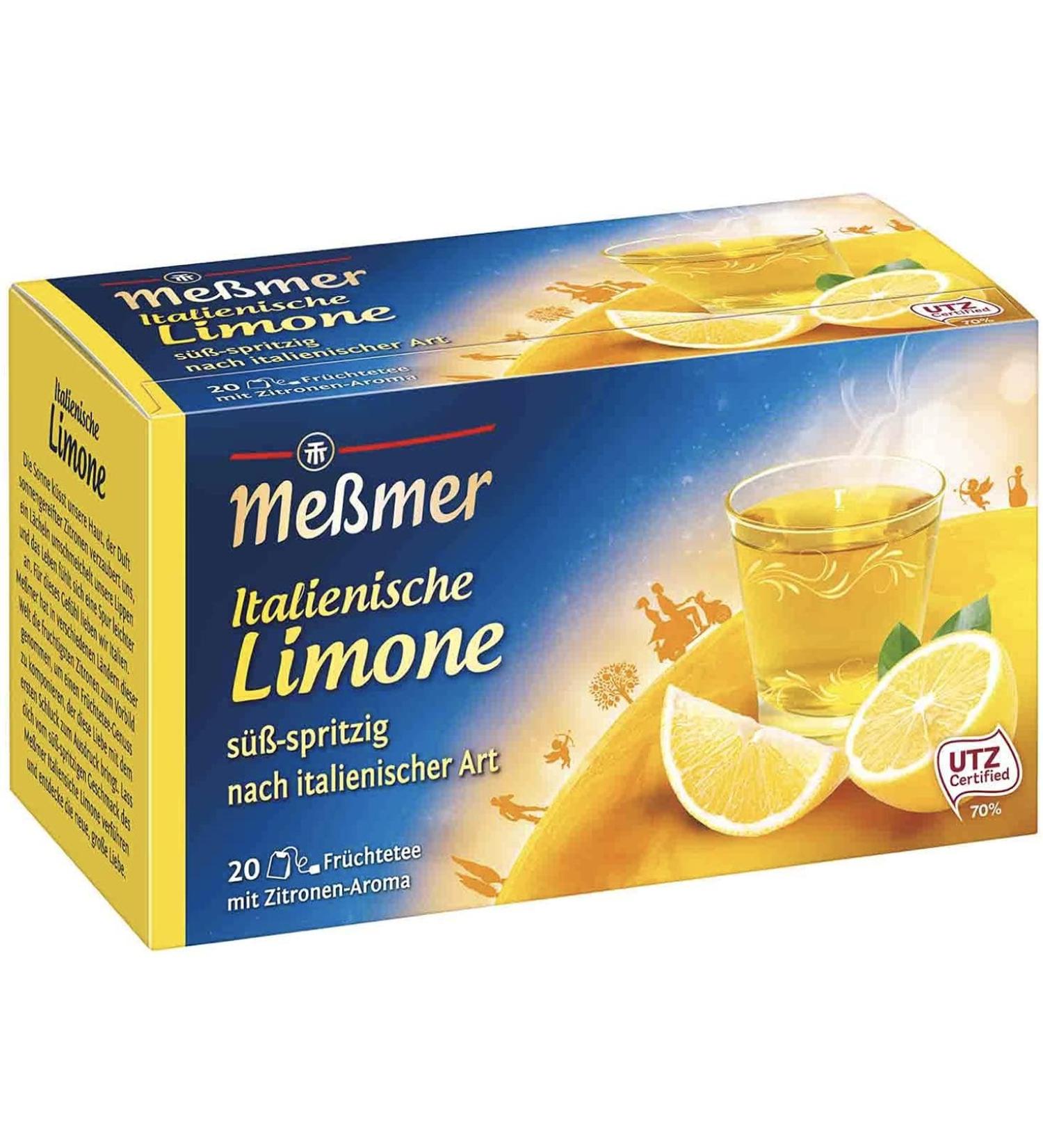 MeÃmer Italian Lemon Tea - Gluten Free Lactose Free Vegan - 20 Tea Bags - International Shipping - Buy Online on GoSupps.com