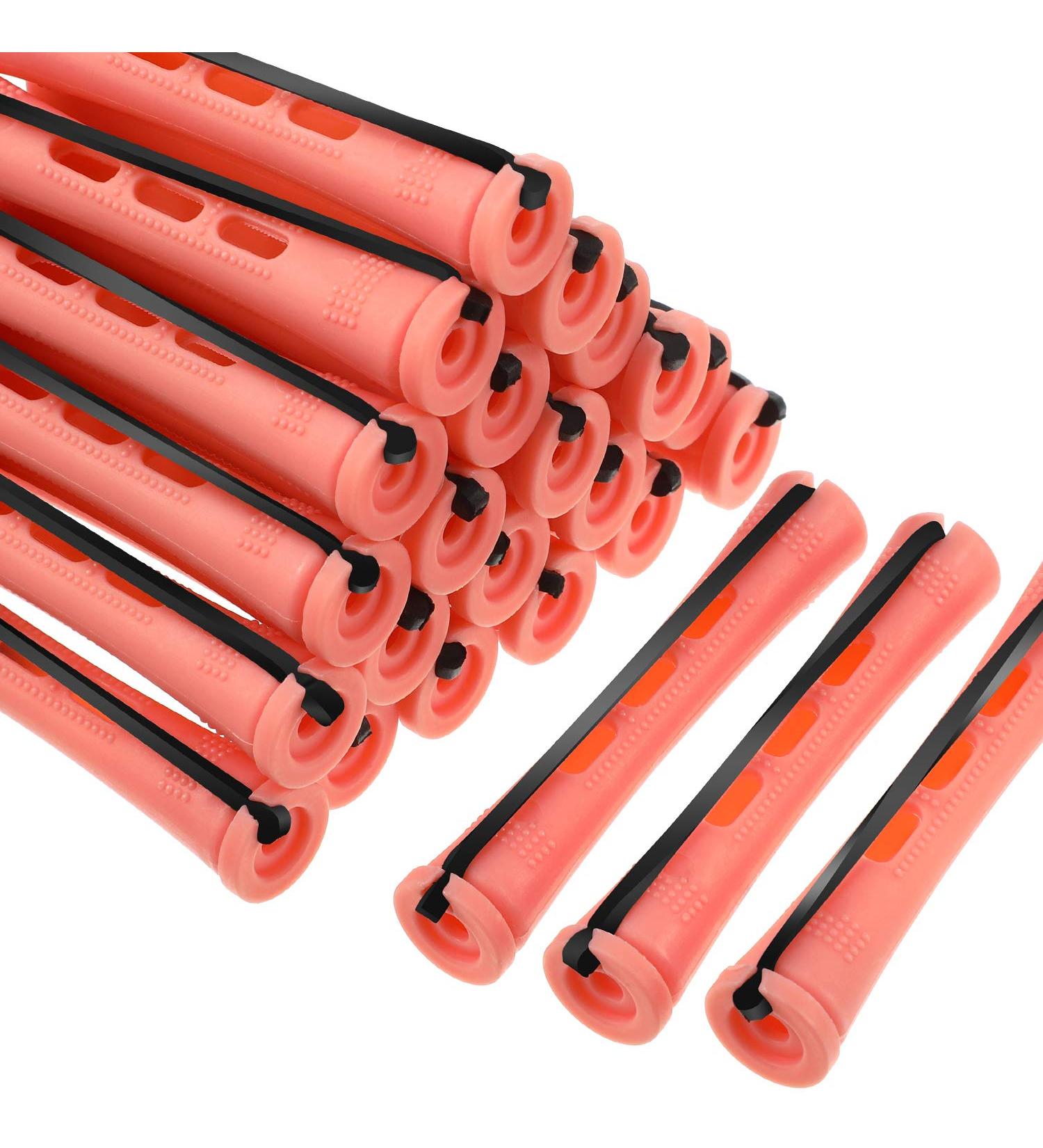 60 Slipproof Hair Permanent Wave Sticks - Cold Wave Rods for Short Curls | Orange 0.5 Inches | Durable Plastic & Elastic Bands - Buy Online on GoSupps.com