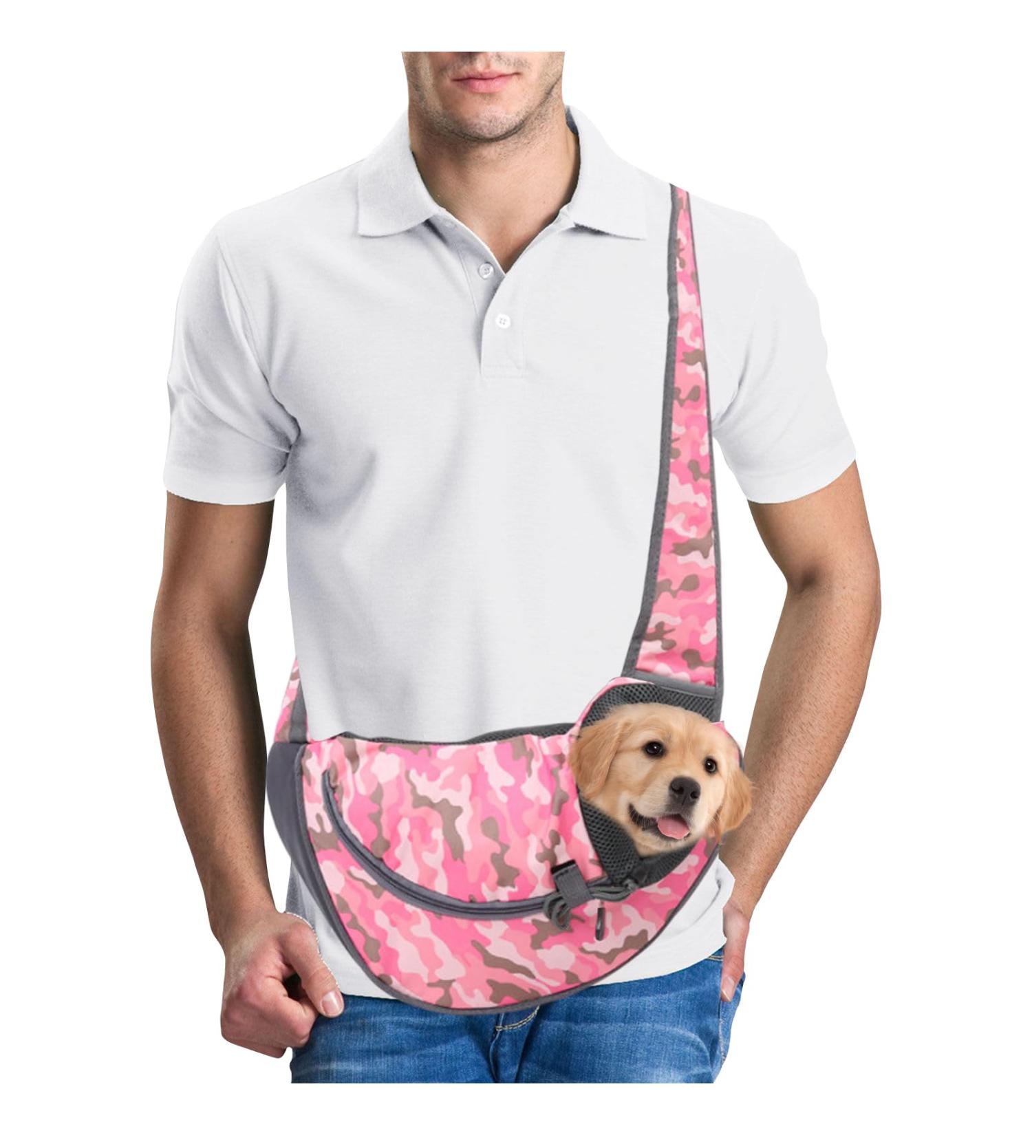 Petcute Dog Carrier Bag - Adjustable Breathable Pet Travel Bag for Puppies (Up to 4kg) - Pink Shoulder Bag with Safety Lines | International Shipping - Buy Online on GoSupps.com