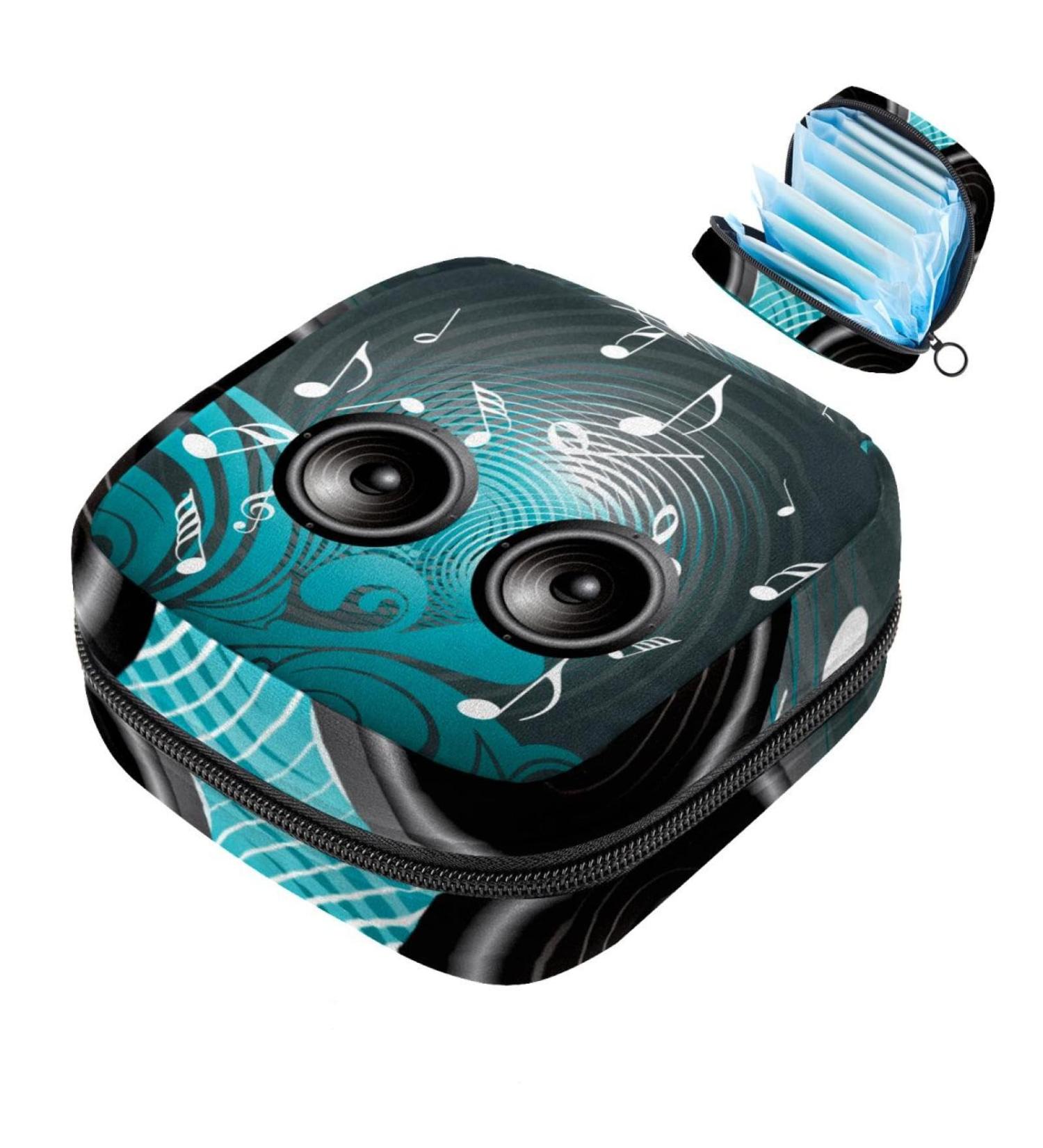 Javenproeqt Portable Women's Binding Bags | Menstrual Cup Pocket & Pads | Perfect for Teens & Music Lovers | Multi-Colored 01 - Buy Online on GoSupps.com