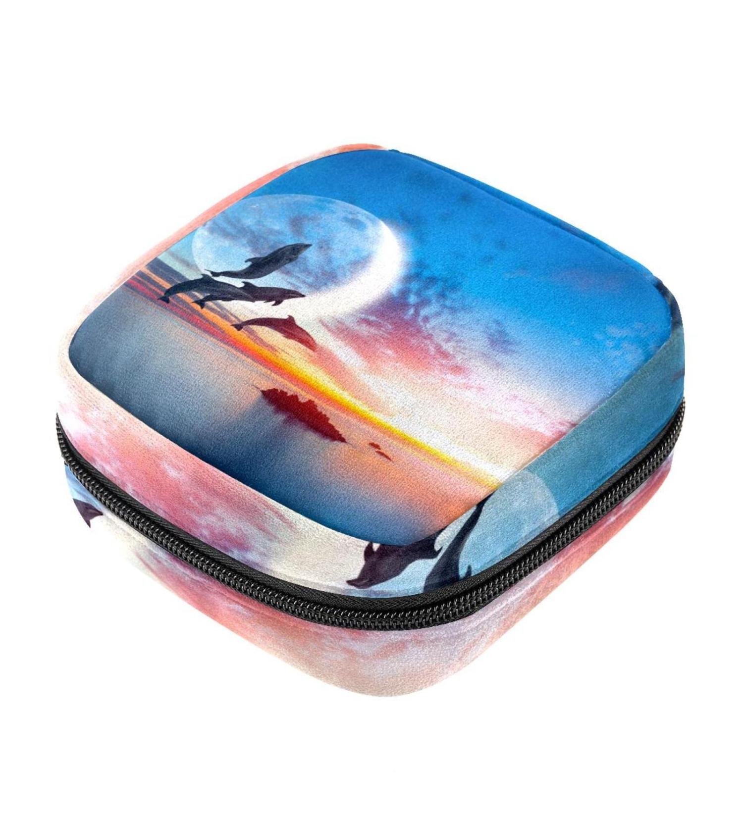 Lovely Dolphin Napkin Storage Bag - Stylish Holder for Women & Teens | Menstrual Cup & Nursing Pad Organizer - Buy Online on GoSupps.com