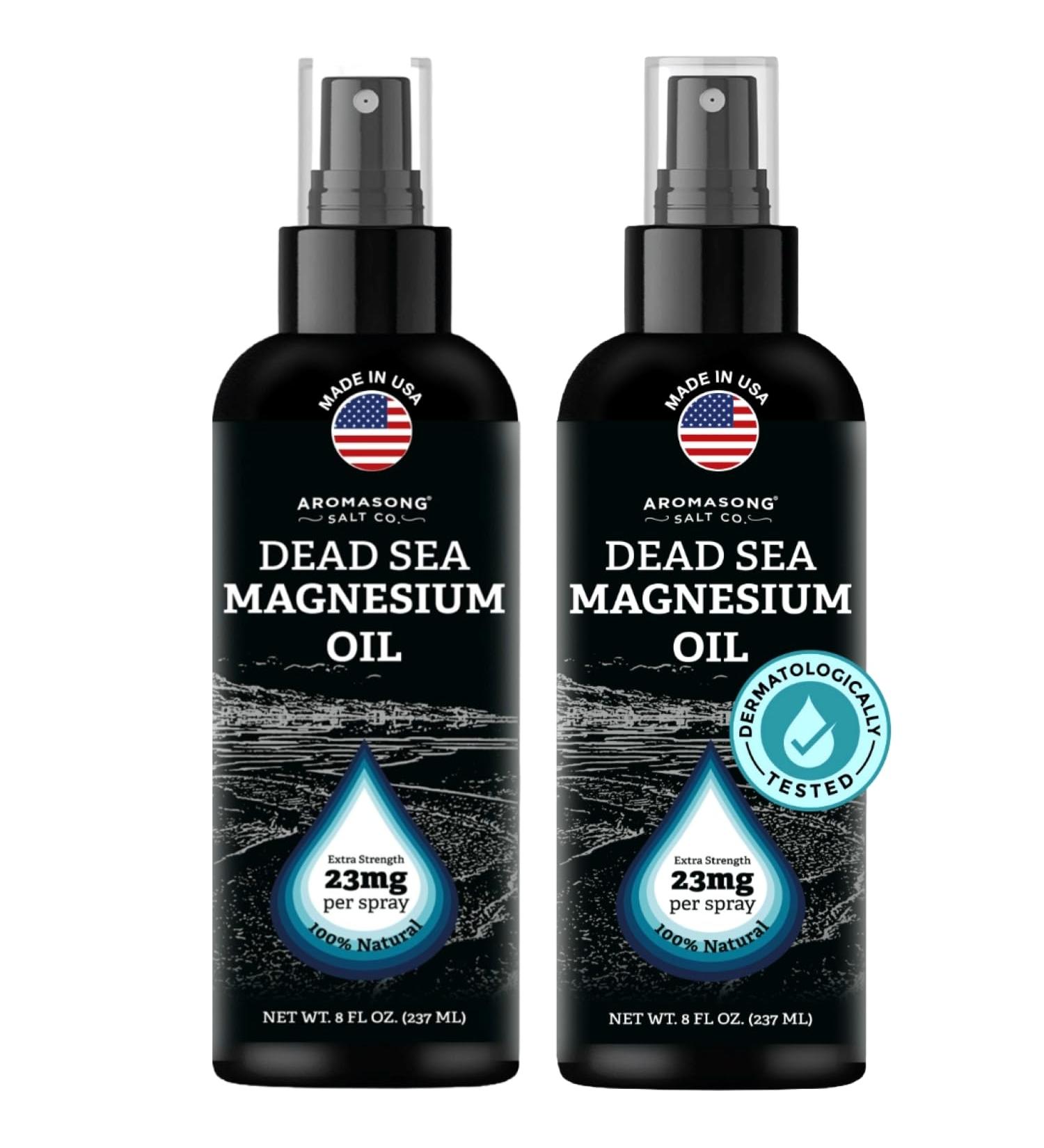 Aromasong Magnesium Oil Spray for Feet & Body 23mg Magnesium per Spray Topical Magnesium Spray for Calm Sleep & Leg Discomfort 2 Pack 8 oz Made in USA Unflavored - Buy Online on GoSupps.com