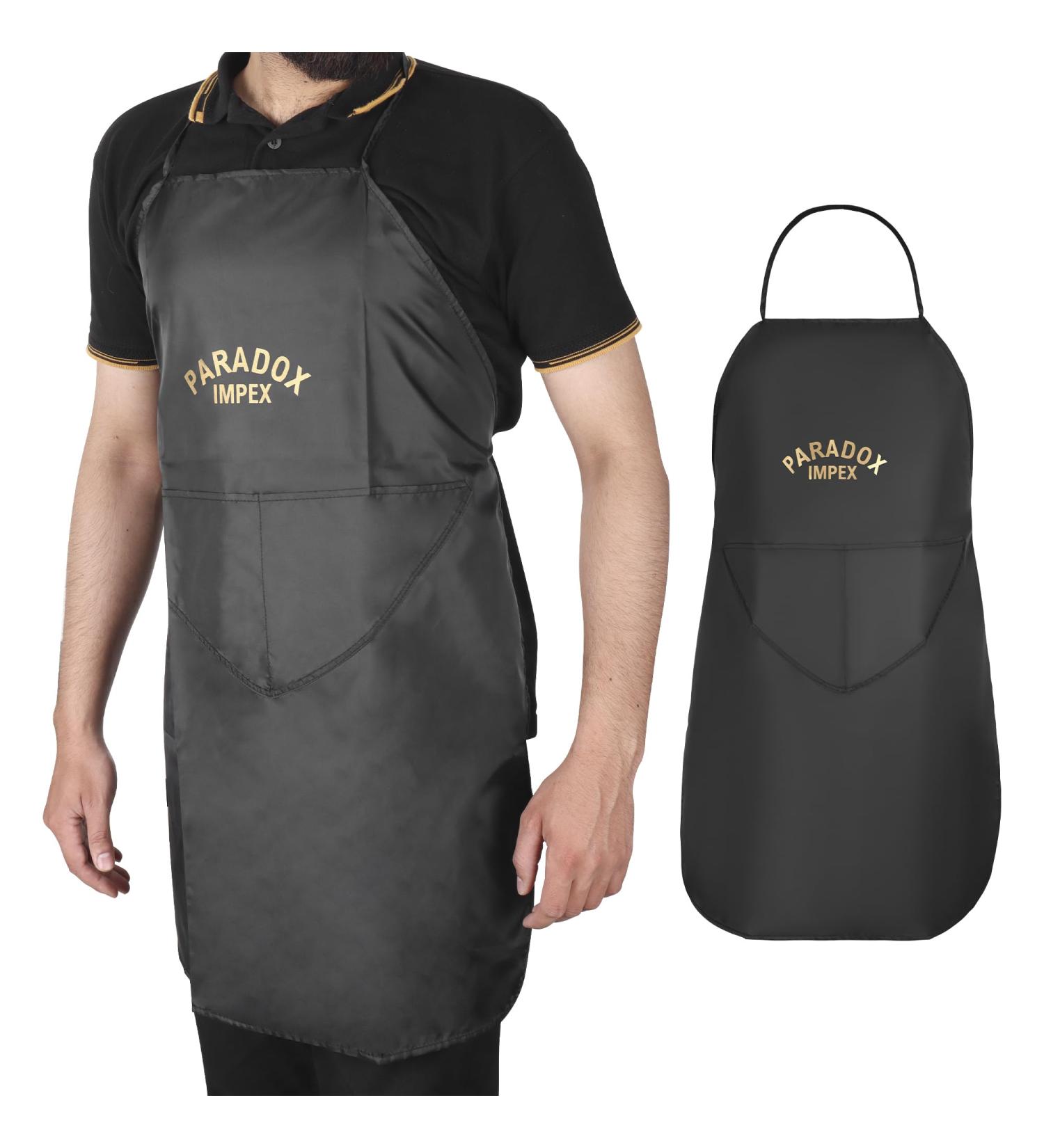 Buy Multi-Purpose Waterproof Barber Apron | Black Apron for Cooking Grilling Gardening & More - 2 Pockets for Men & Women - Buy Online on GoSupps.com