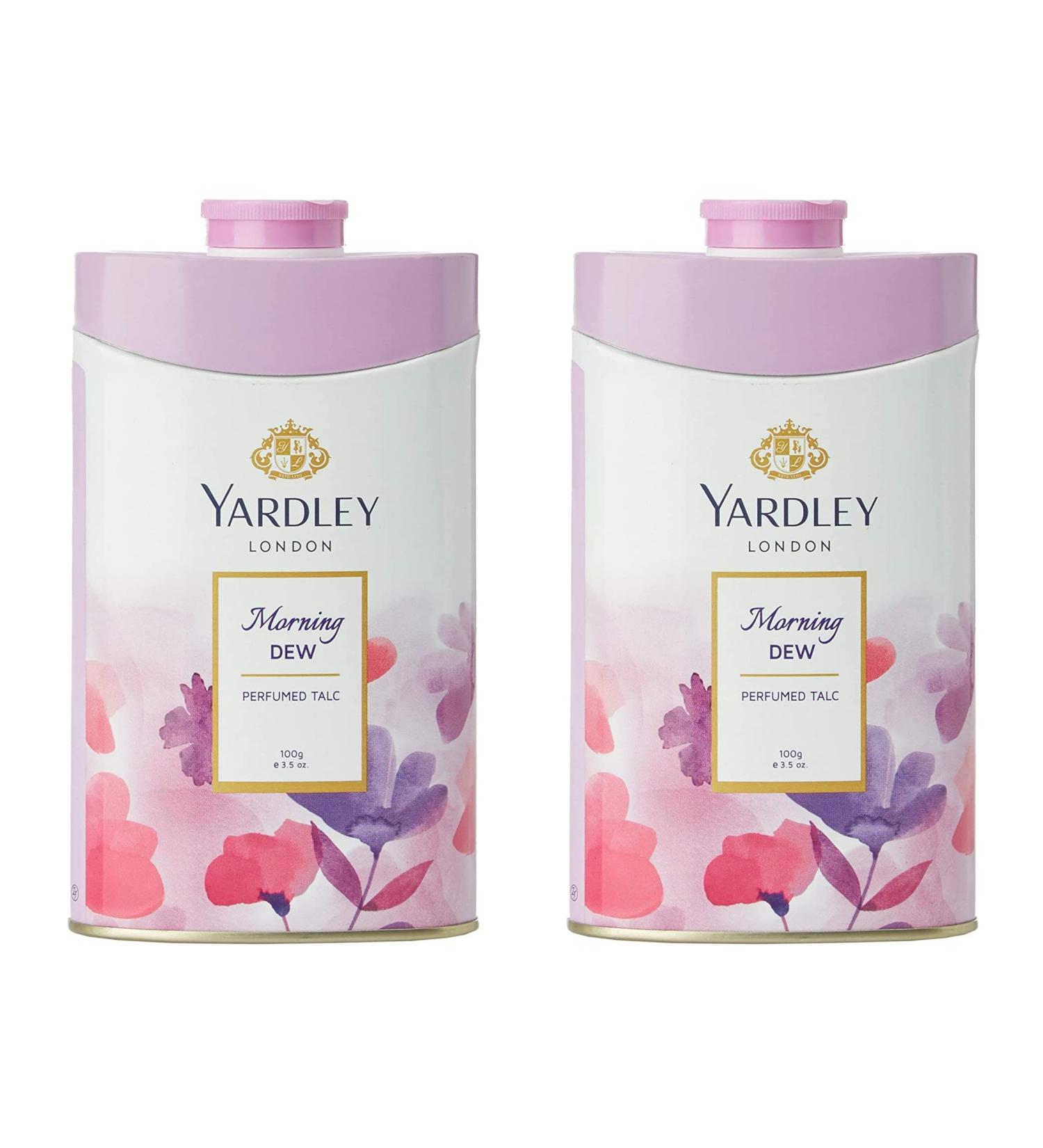 2 x 100g Yardley London Morning Dew Perfumed Talc for Women - Buy Online on GoSupps.com