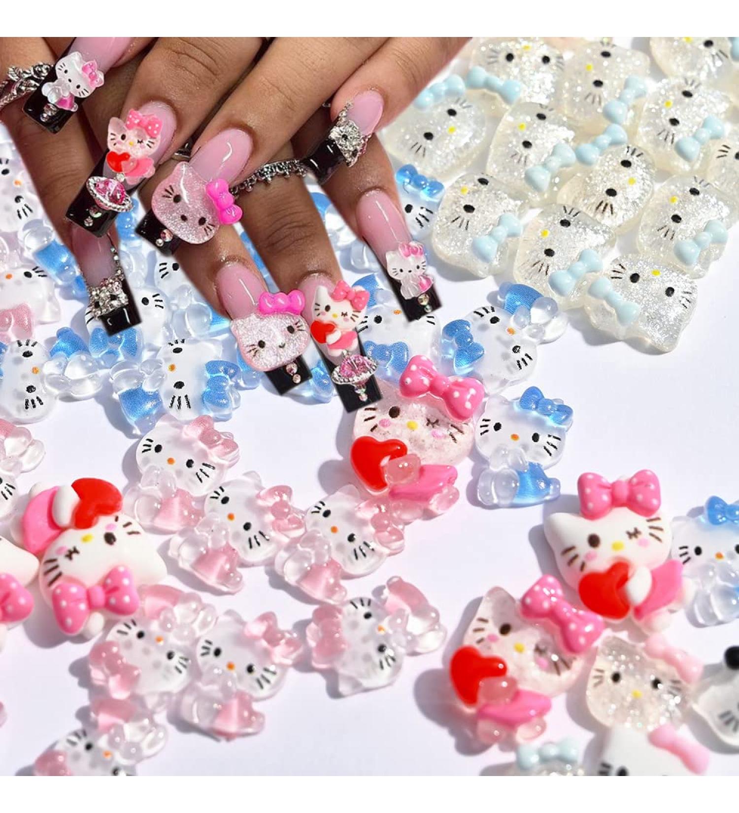 40 Pcs Cute Nail Charms for Acrylic Nails - Resin Cartoon Rhinestone Kawaii Nail Jewelry DIY Craft Accessories - 0.55 x 0.43 inch - Buy Online on GoSupps.com