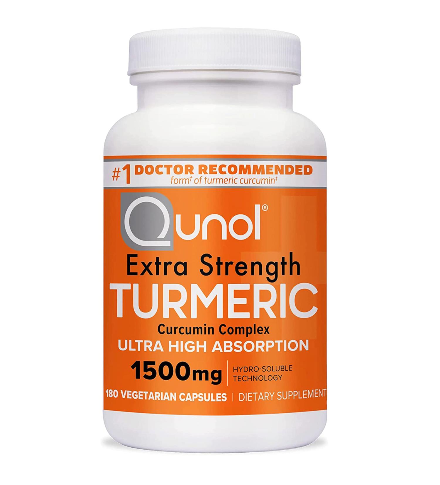 Qunol Turmeric Curcumin Capsules 1500mg | High Absorption Joint Support Supplement | Extra Strength Vegetarian Capsules | 2 Month Supply - 180 Count - Buy Online on GoSupps.com