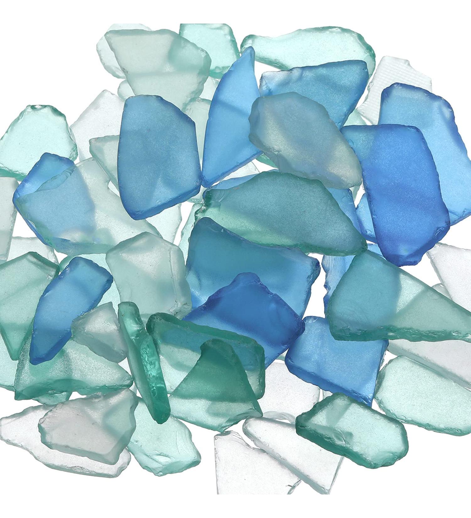 Sea Glass for Crafts Seaglass Pieces Decor Flat Frosted Sea Glass Vase Filler Crushed Sea Glass for Beach Wedding Party Decor Home Aquarium Decor DIY Art Craft Supplies (Blue  White  Green 11 Oz) - Buy Online on GoSupps.com