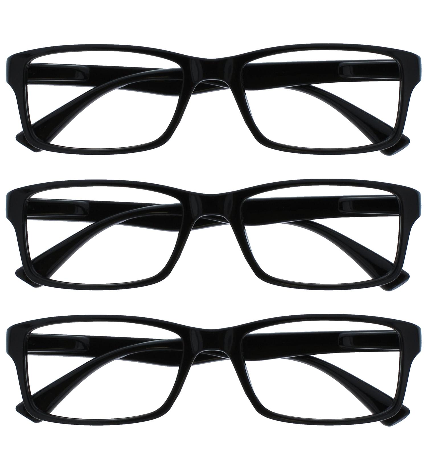 Buy The Reading Glasses Company Black Readers 3 Pack for Men & Women - UVR3092BK +3.50 | Stylish & Affordable Reading Glasses - Buy Online on GoSupps.com