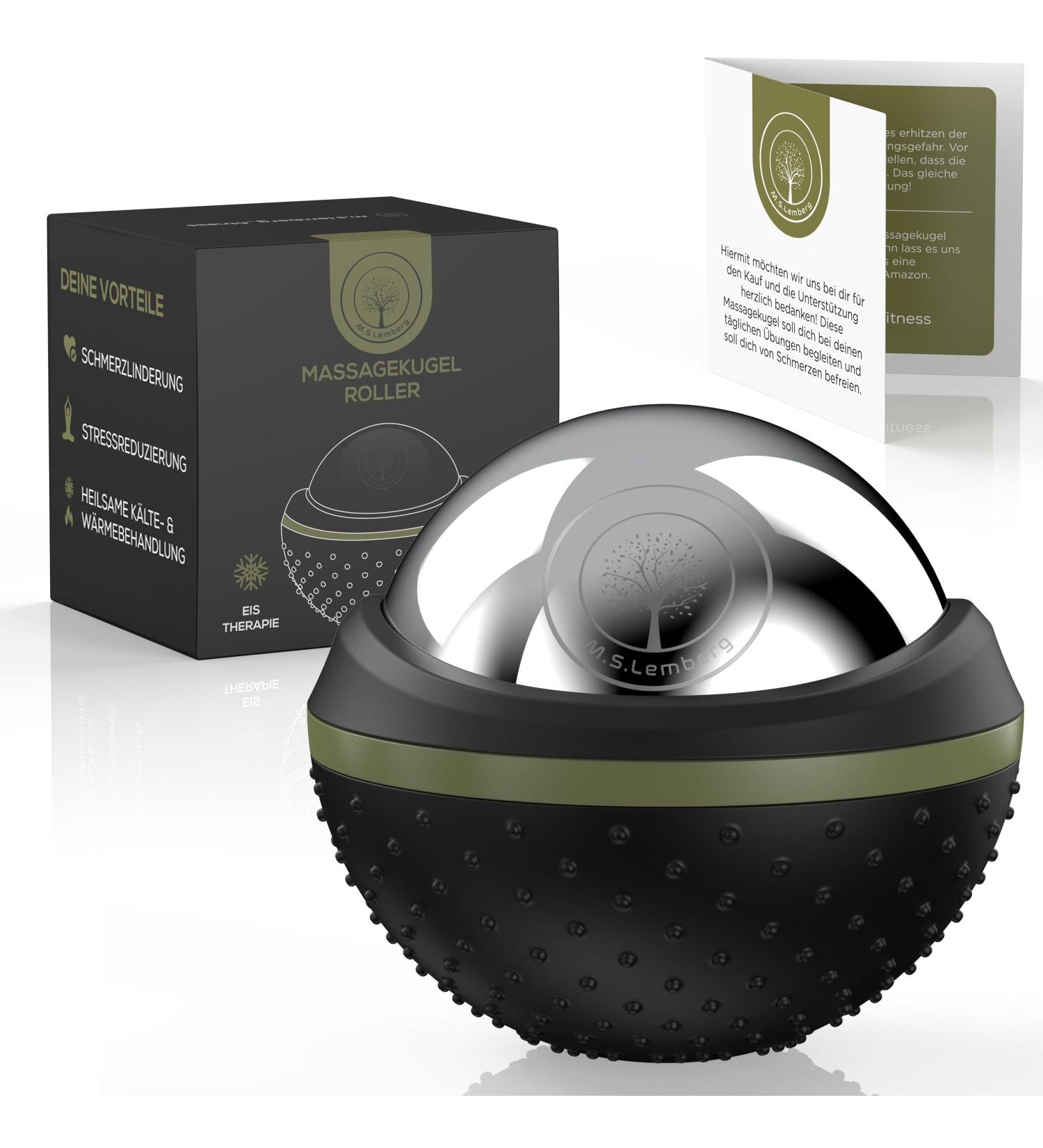 M.S.Lemberg Massage Ball - Gel Massage Scooter for Heat & Cold Therapy - Relaxation & Wellness Gift - Neck Back Shoulder & Facial Massage Tools - Buy Online on GoSupps.com