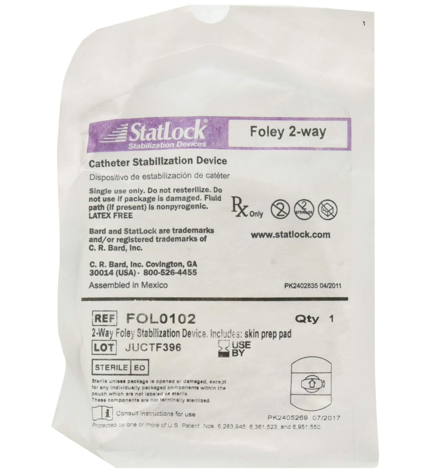 Cr Bard Statlock Foley Stabilization Device Vntfol0102H - 1lb | Buy Now - Buy Online on GoSupps.com
