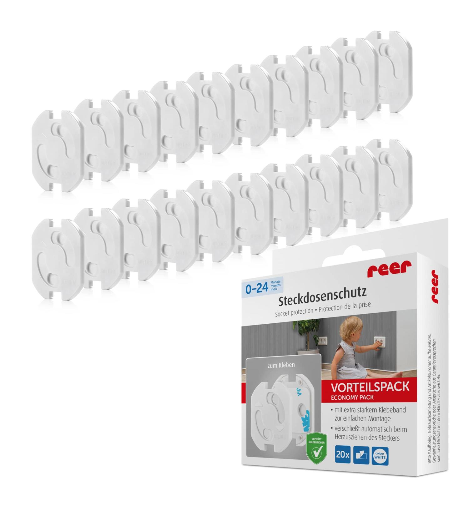 Reer Socket Protector - Child-Safe Original White 20 Pieces - International Shipping Available - Buy Online on GoSupps.com