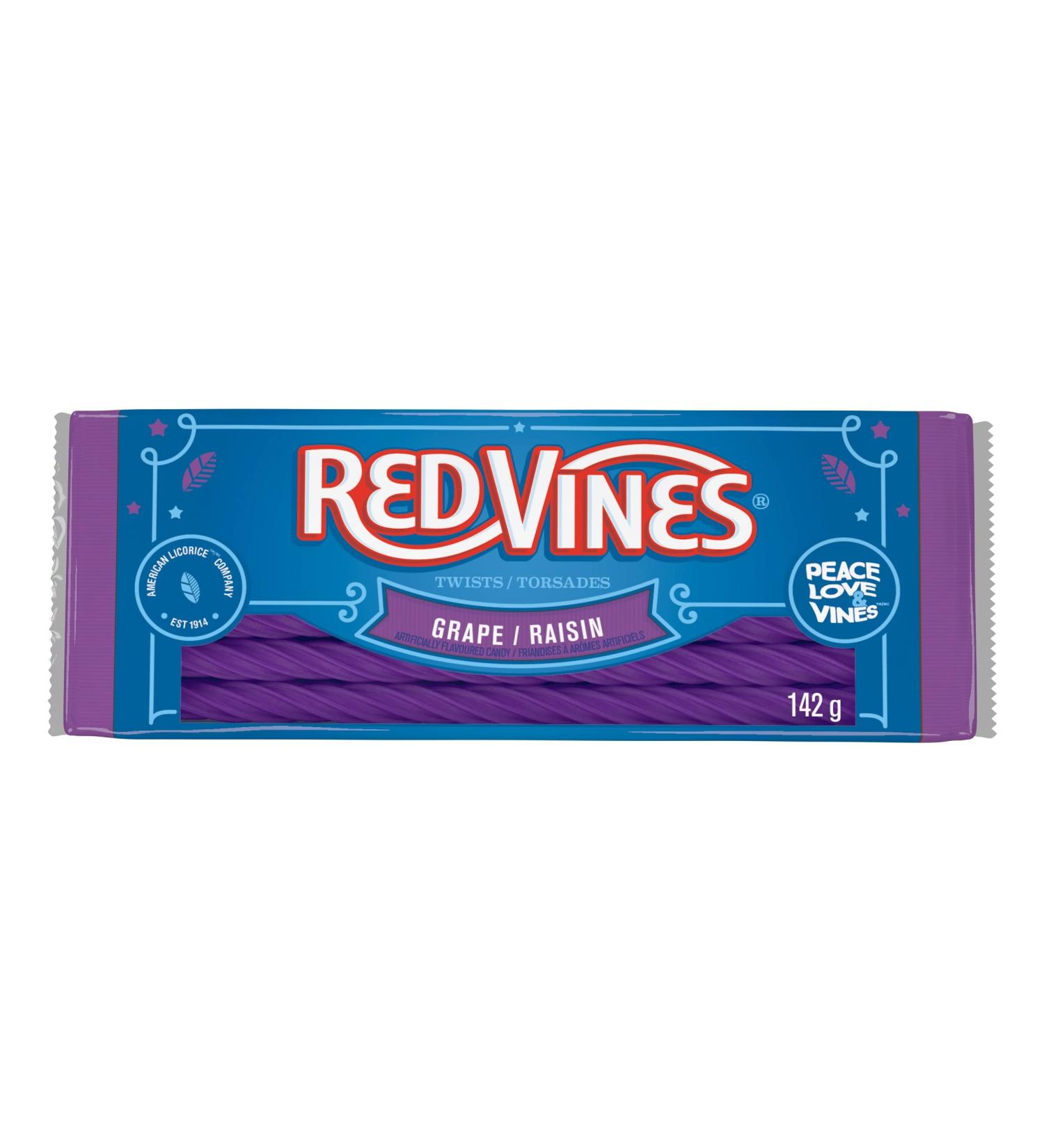 Red Vines Grape Licorice Twists 142g Tray