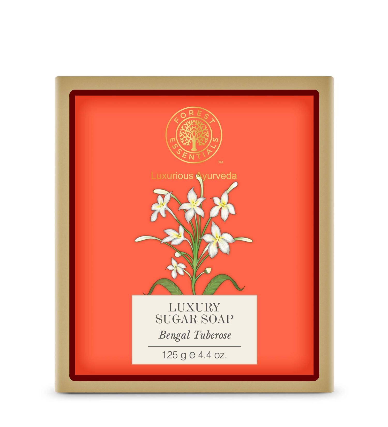 Buy Forest Essentials Bengal Tuberose Luxury Sugar Soap 125g - Premium Natural Skincare for International Shipping - Buy Online on GoSupps.com