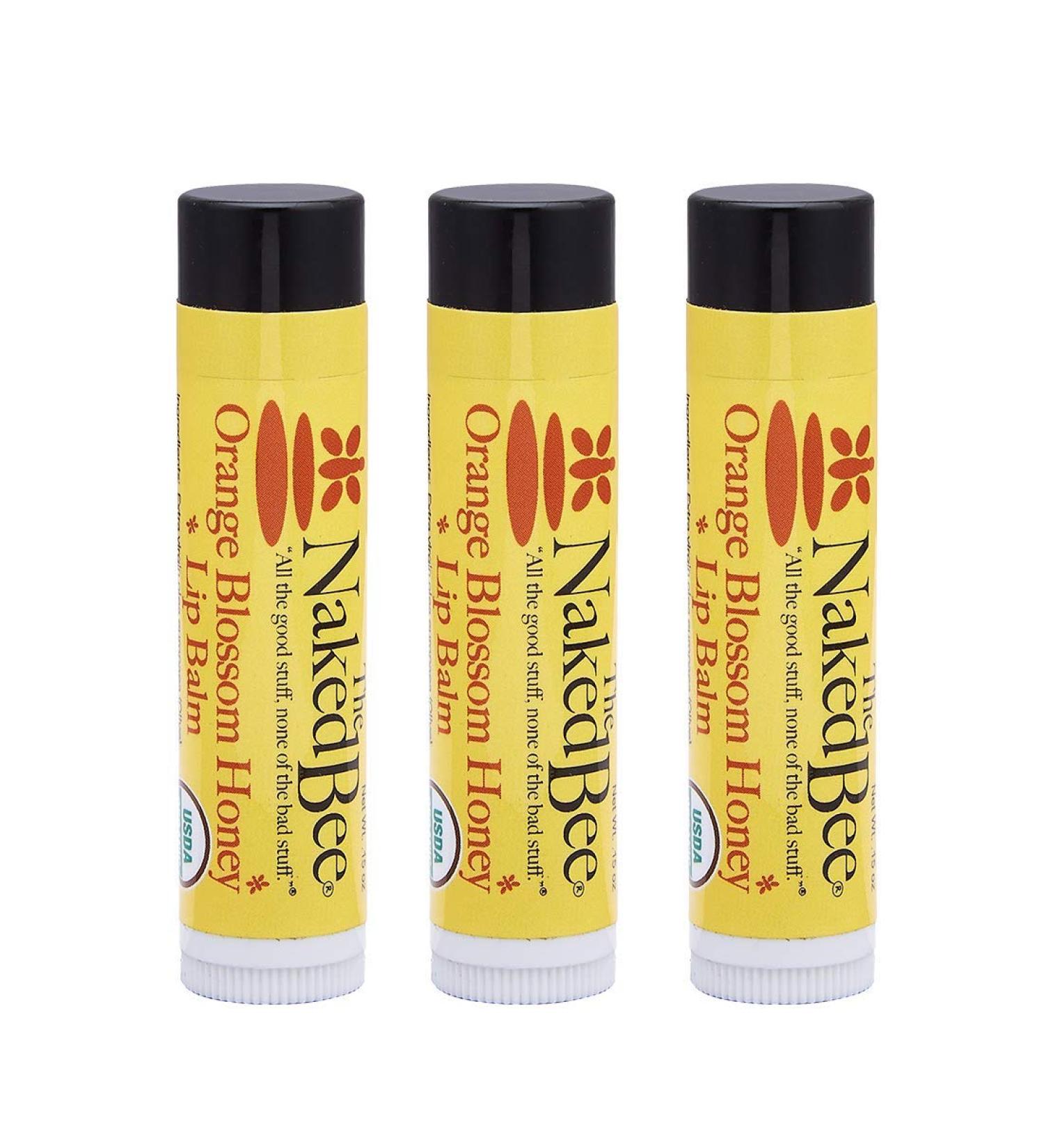 The Naked Bee Organic Orange Blossom Honey Lip Balm 3 Pack - 0.15 Ounce x 3 - Buy Online on GoSupps.com