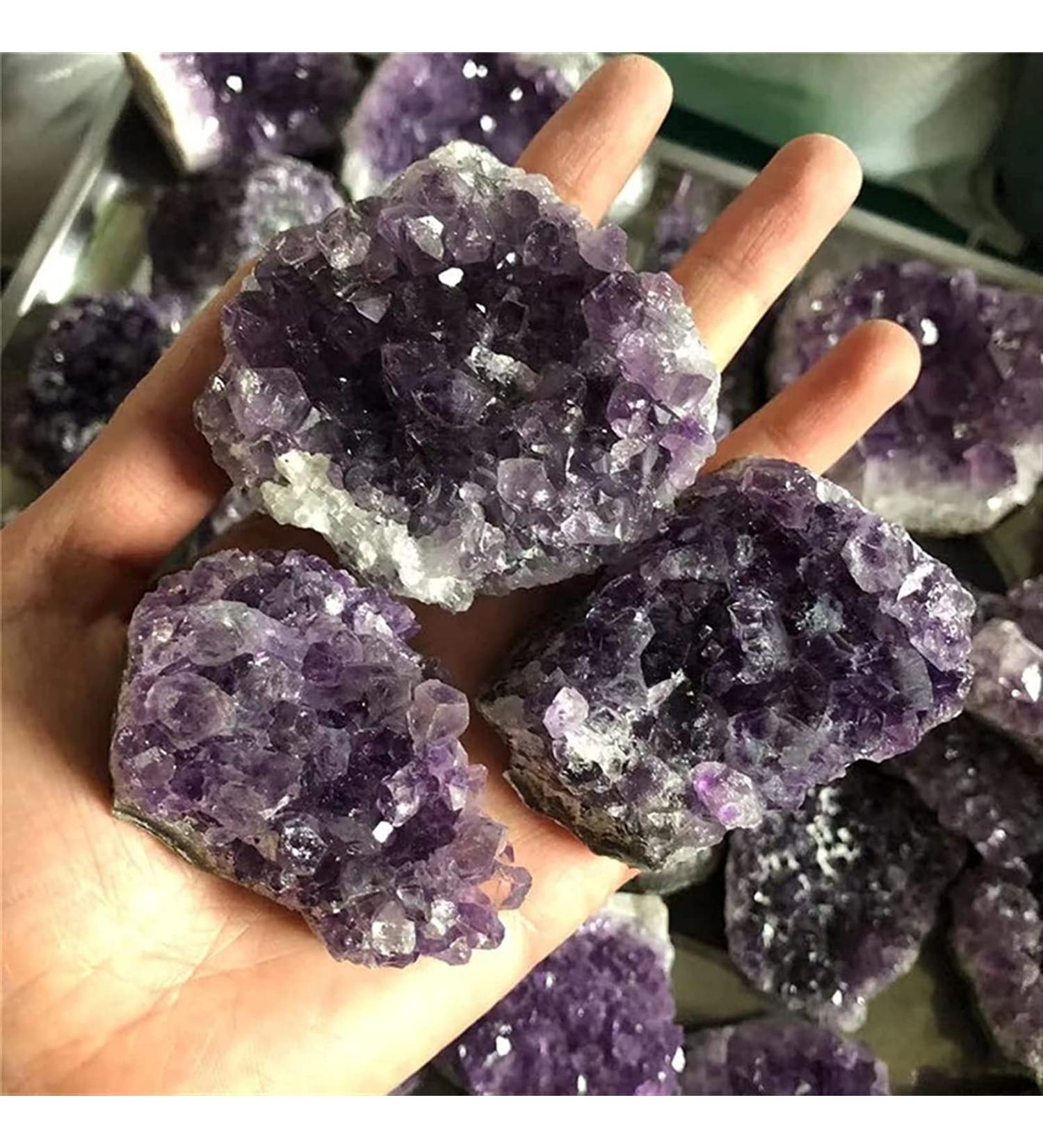 Amethyst Rough Stone Small Size feng Shui Purple Crystal Cluster Quartz Amethyst Cluster gifte 1pcs 40-60mm - Buy Online on GoSupps.com
