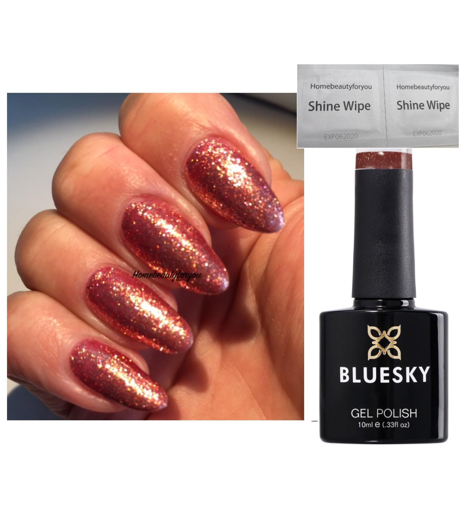 Bluesky Crystal Sienna SJ17 Bronze Rose Gold Fine Glitter Nail Gel Polish UV LED Soak Off - Buy Online on GoSupps.com